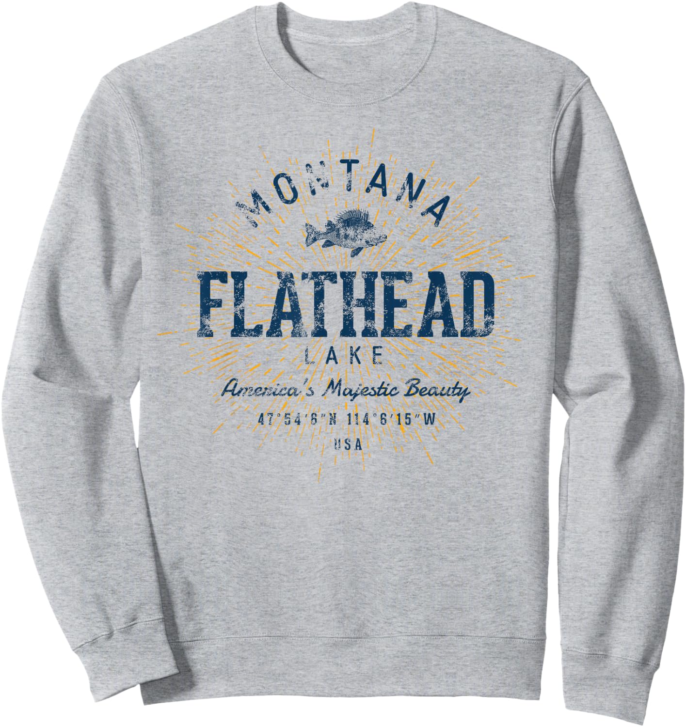 Vintage Flathead Lake Retro Sweatshirt - Sweatshirt | Ash