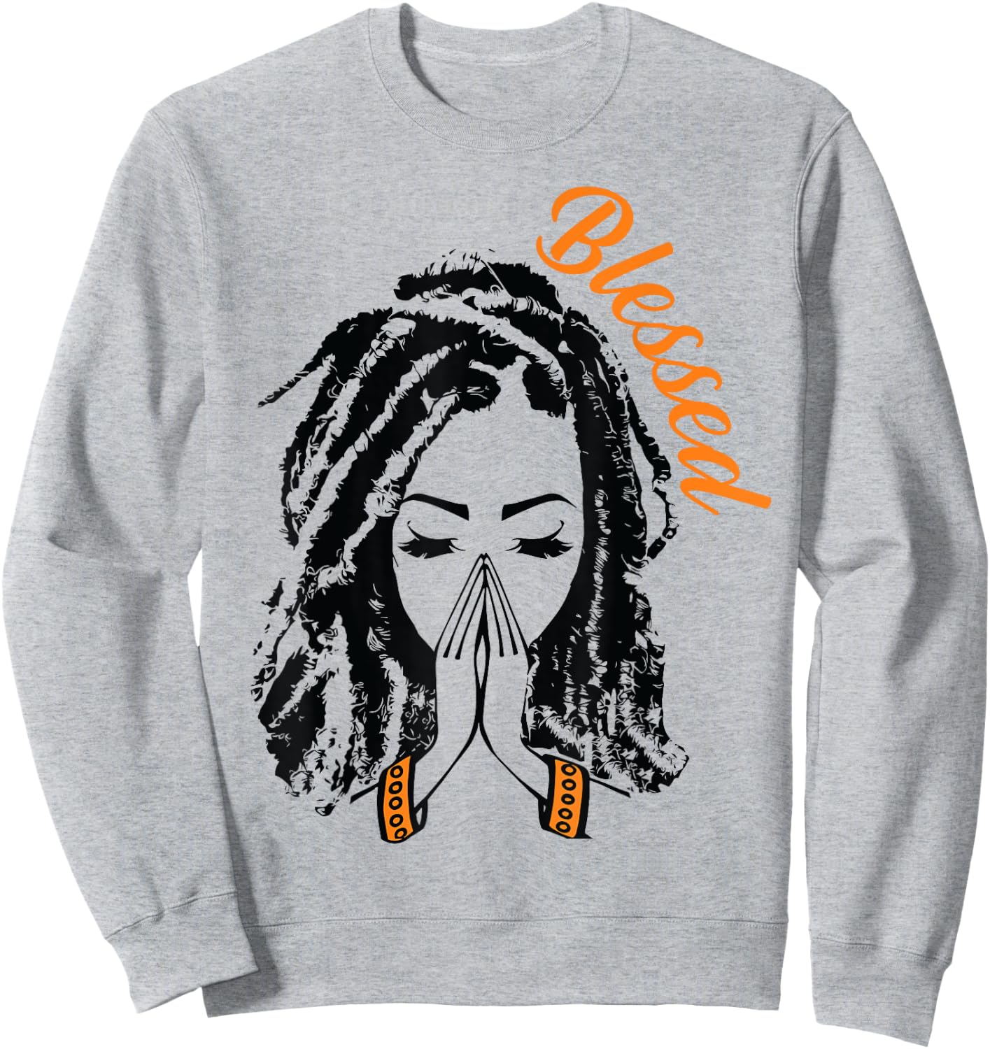 Melanin Poppin Black Girl Magic Plus Size Faith Based Sweatshirt - Sweatshirt | Ash