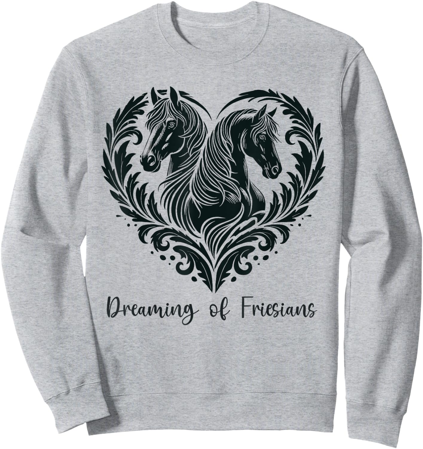 Friesian Horse Lover Majestic Friesian Horse Riding Sweatshirt - Sweatshirt | Ash