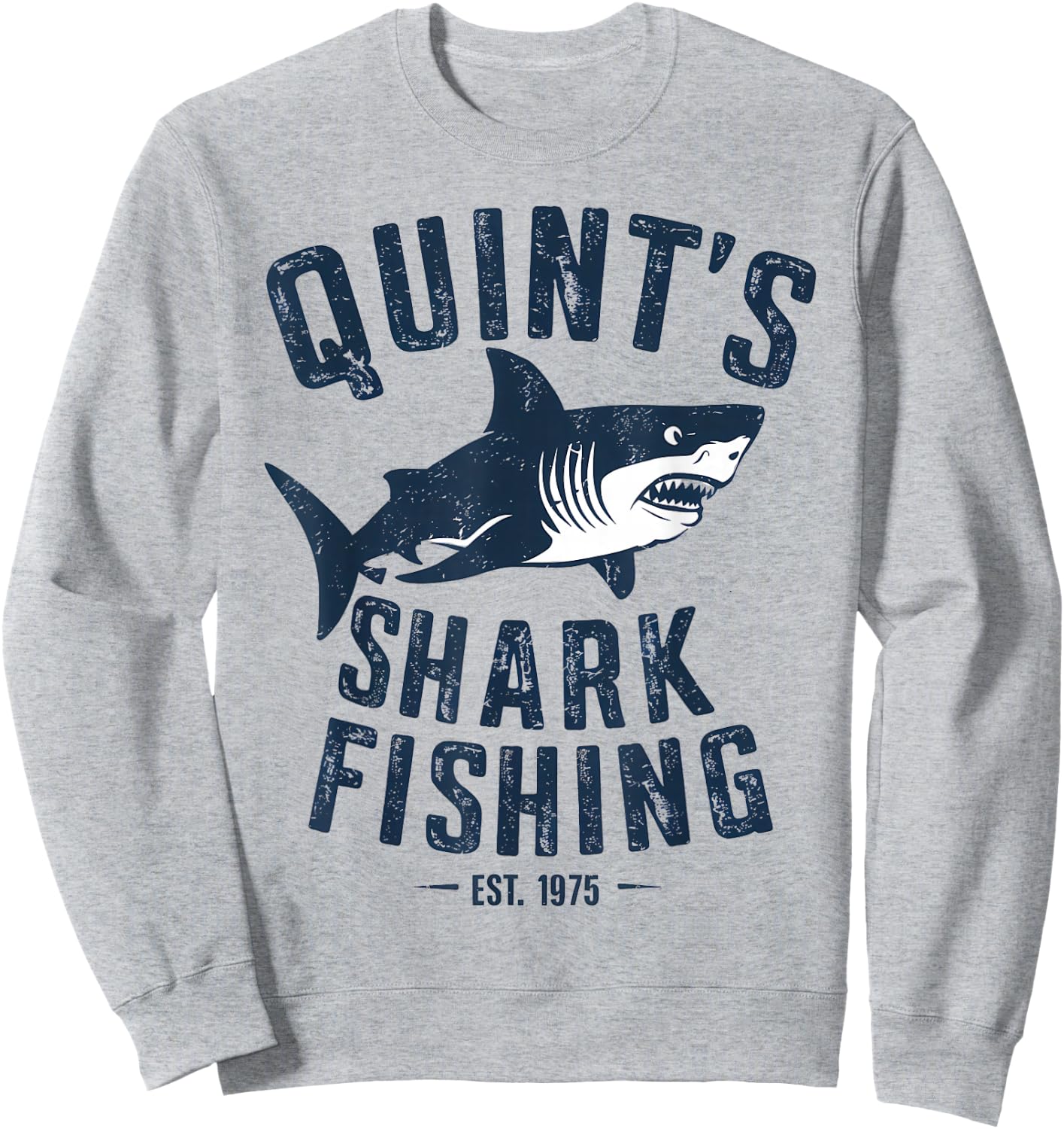 Vintage Quint's Shark Fishing 1975 Retro Sweatshirt - Sweatshirt | Ash