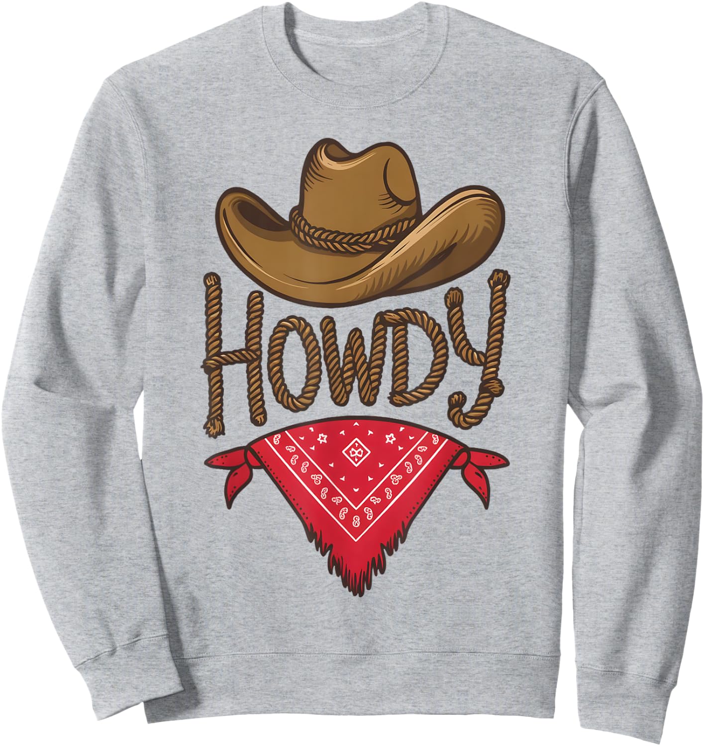 Cowboy Hat Cowgirl Country Chic Rodeo Rustic Western Howdy Sweatshirt - Sweatshirt | Ash