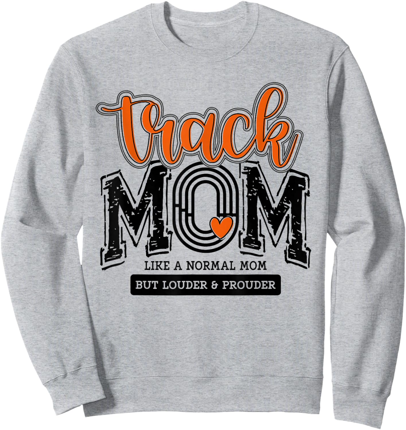 Track Mom Orange Track And Field Mama Runner Running Team Sweatshirt - Sweatshirt | Ash