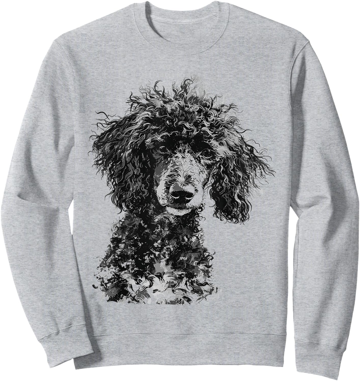 Poodle Abstract Motif Drawing Art Animal Poodle Sweatshirt - Sweatshirt | Ash