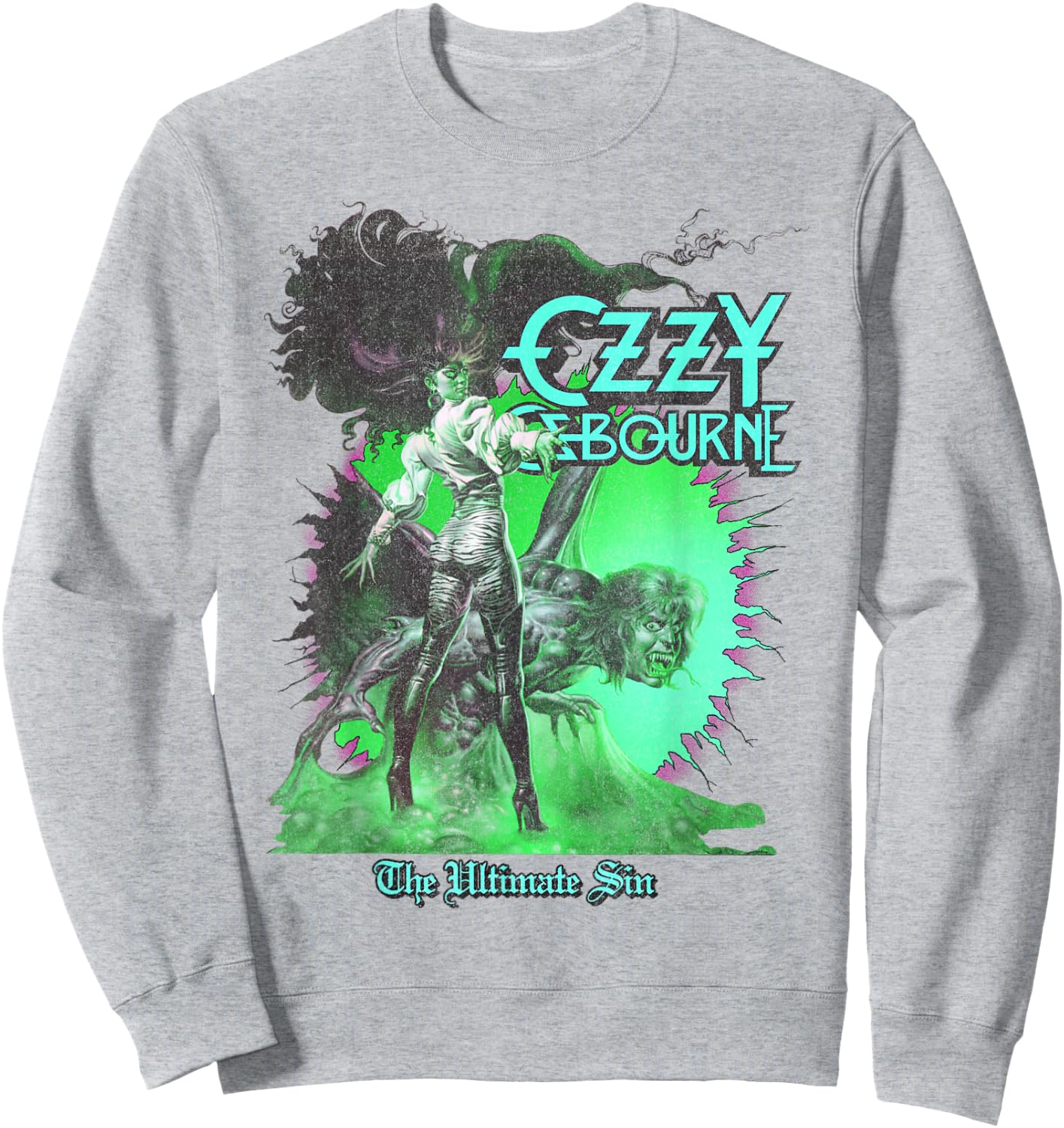 Ozzy Osbourne – Ultimate Sunburst Neon V2 Sweatshirt - Sweatshirt | Ash