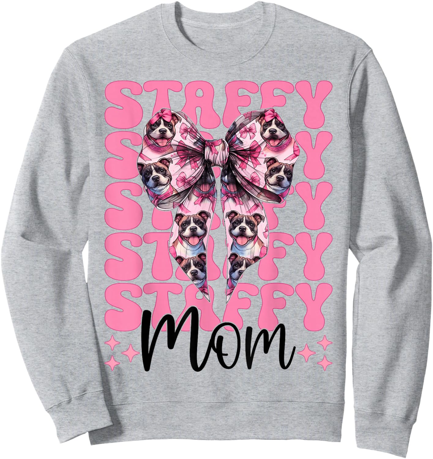 Staffy Mom Mama Staffordshire Bull Terrier Dog Mother's Day Sweatshirt - Sweatshirt | Ash