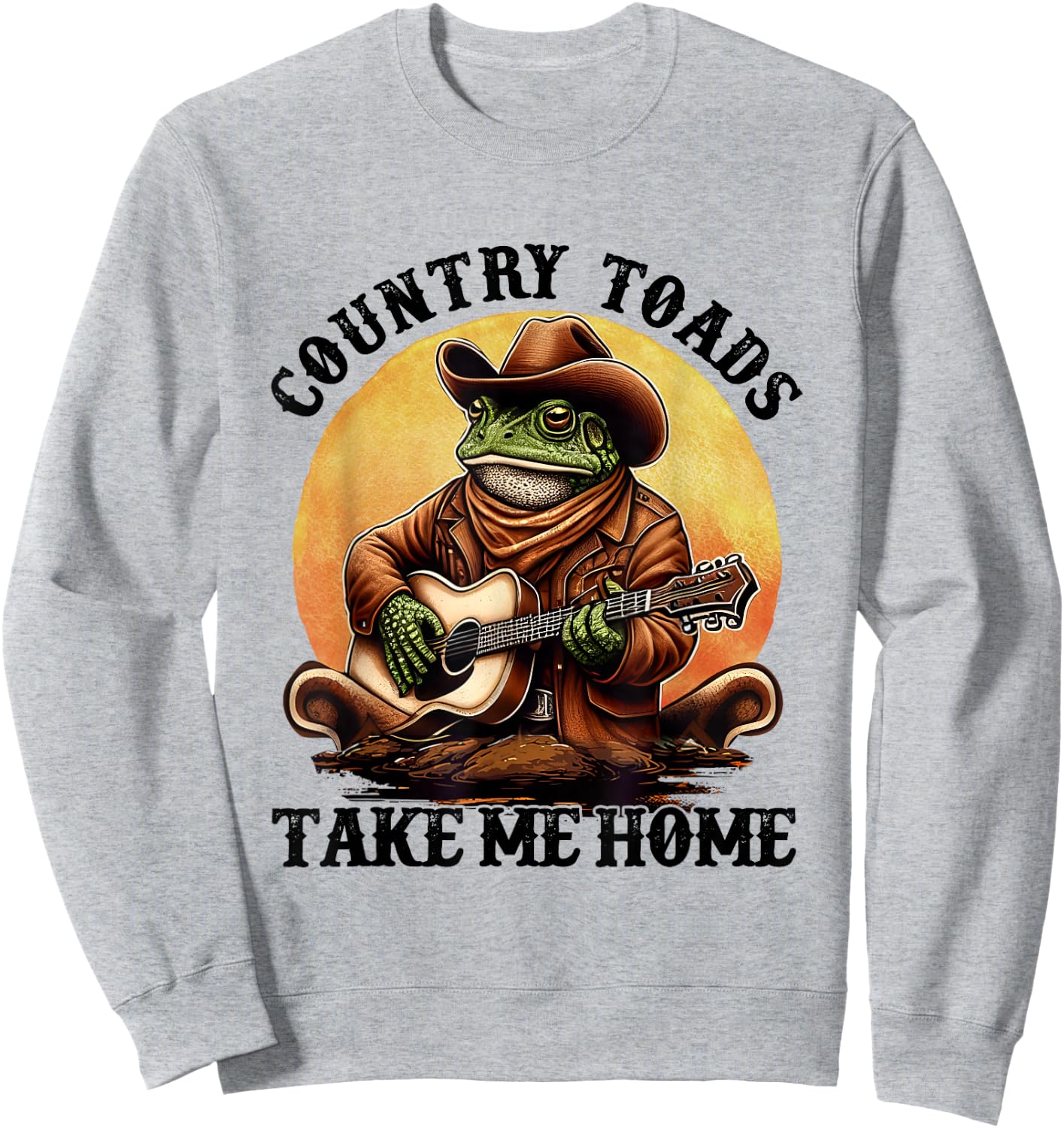 Country Toads Take Me Home Funny Country Music Toad Sweatshirt - Sweatshirt | Ash