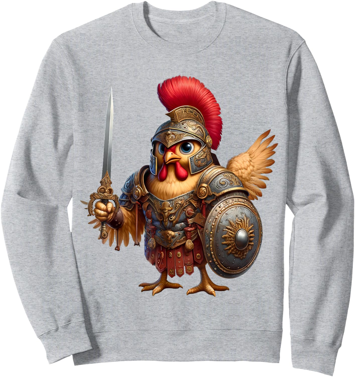 Chicken Gladiator Ancient Rome SPQR Men Women Kids Sweatshirt - Sweatshirt | Ash