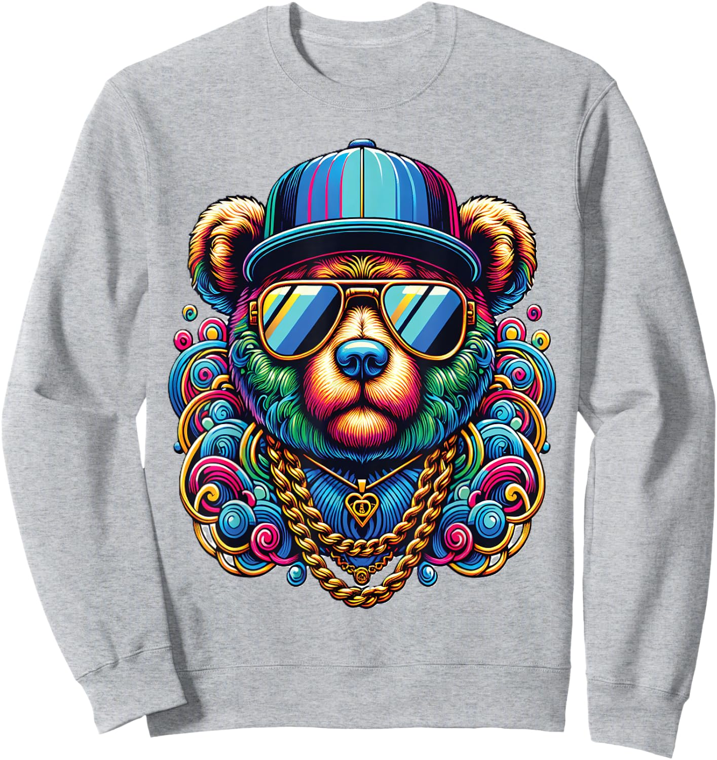 Gangsta Teddy Bear Sweatshirt - Sweatshirt | Ash