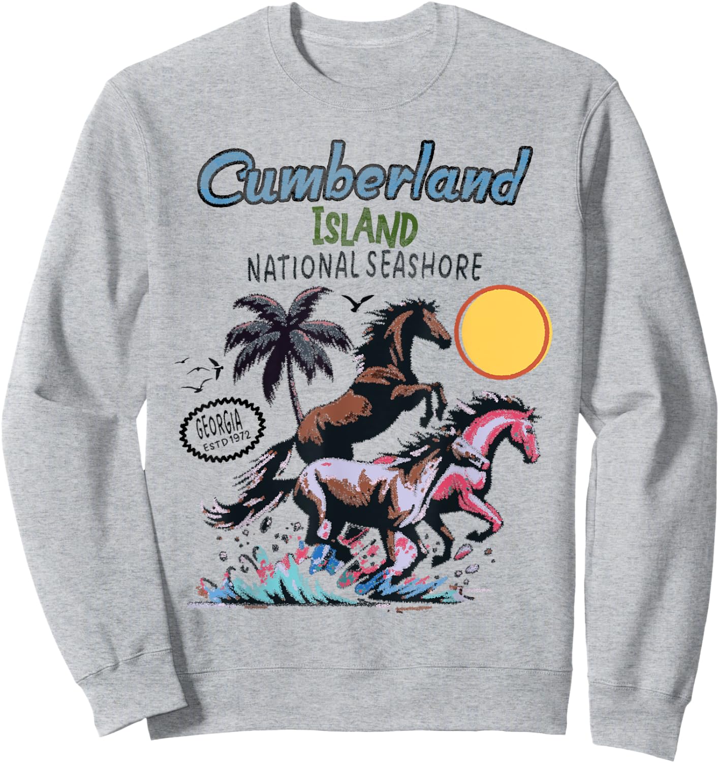 Cumberland Island National Seashore native horses Sweatshirt - Sweatshirt | Ash