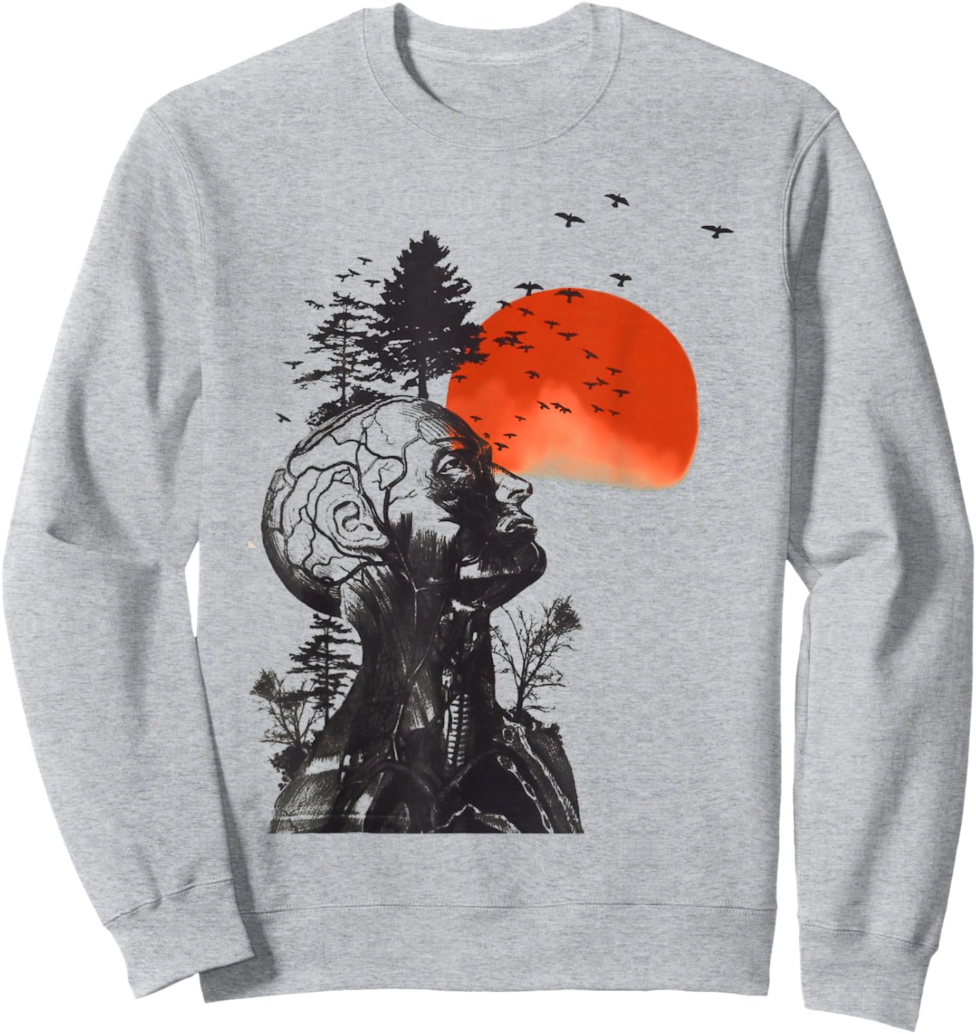 Nature on a human art Sweatshirt - Sweatshirt | Ash