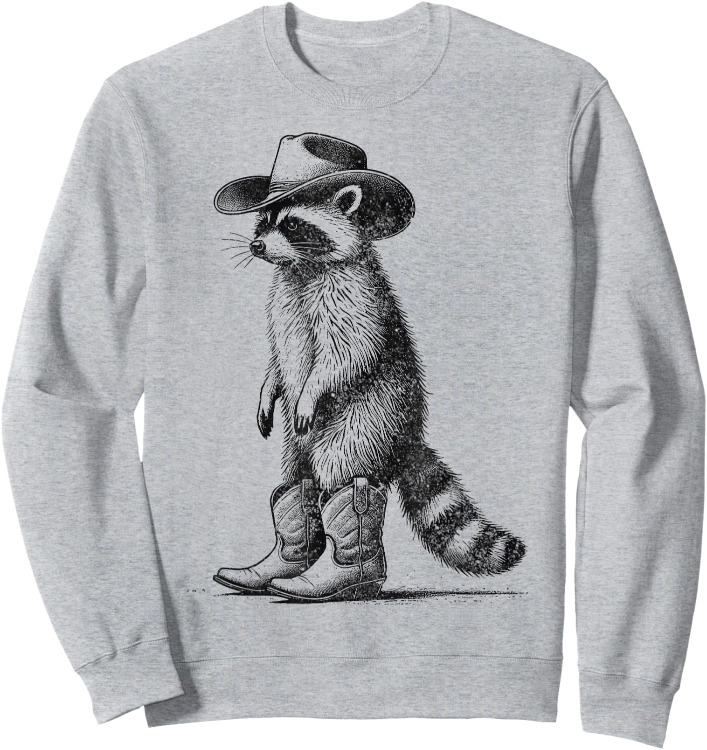 Vintage Raccoon Cowboy Cowgirl Western Country Sweatshirt - Sweatshirt | Ash