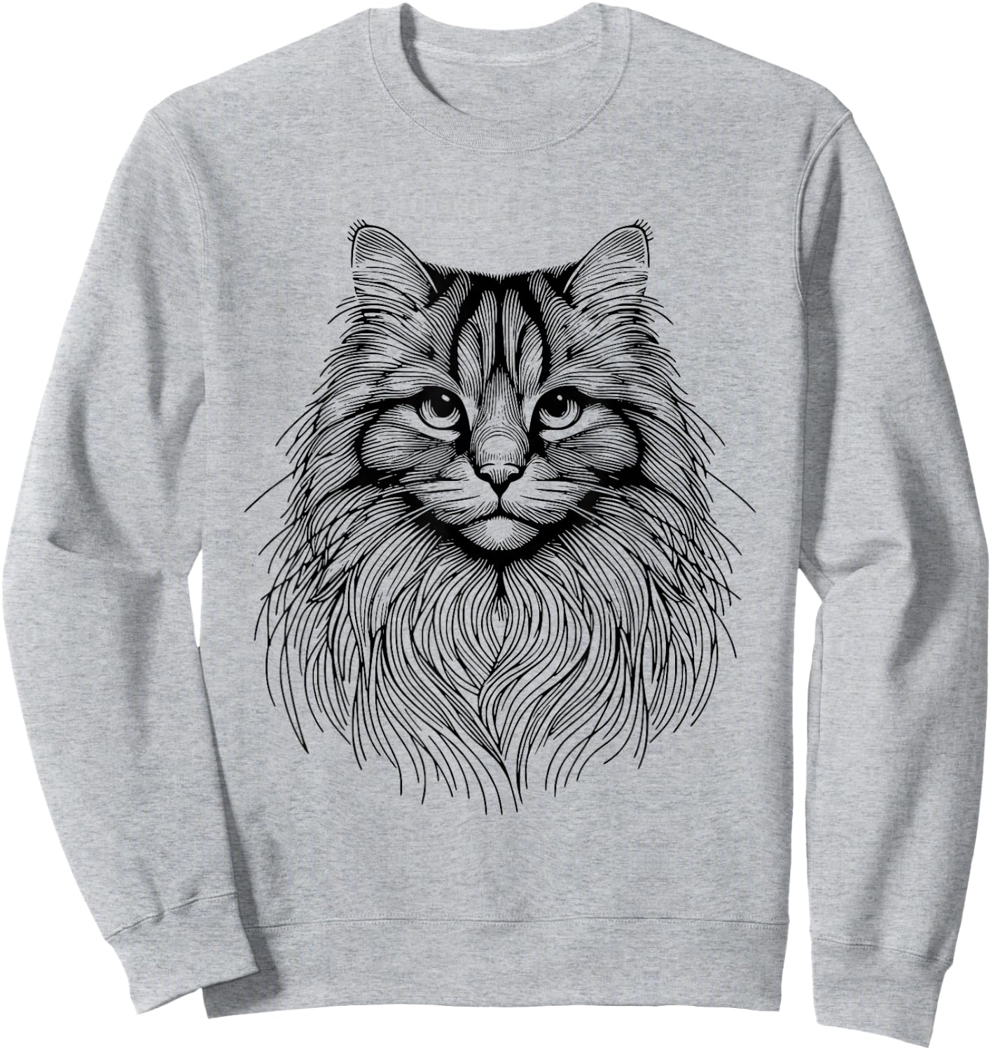 Cat Fingerprint - Siberian Forest Dad Mom Men Women Sweatshirt - Sweatshirt | Ash