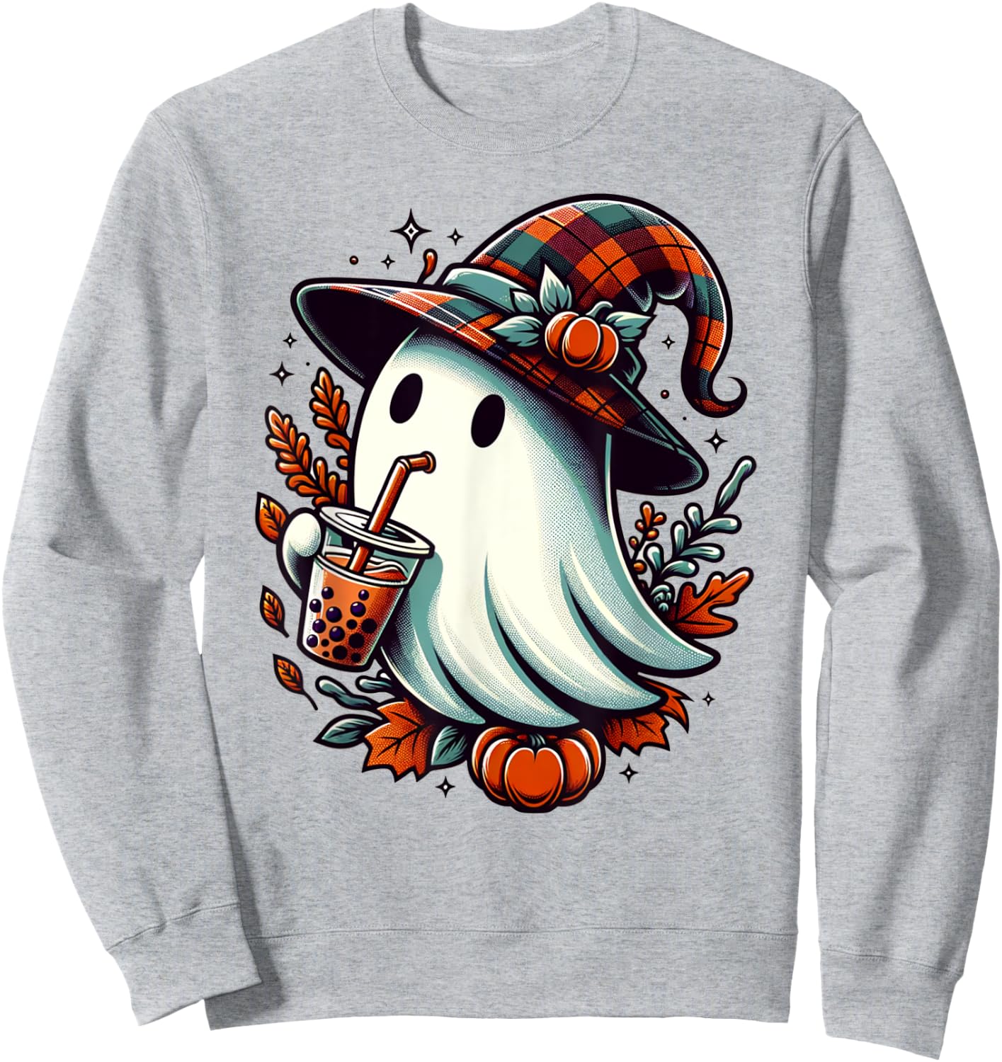 Cute Halloween Ghost Funny Halloween Ghost Sweatshirt - Sweatshirt | Ash