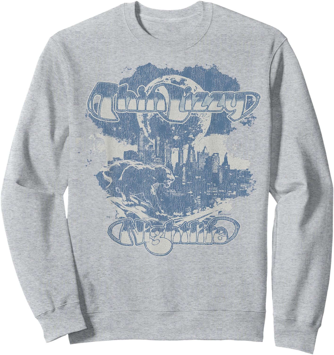 Thin Lizzy – Nightlife Album Distressed Sweatshirt - Sweatshirt | Ash