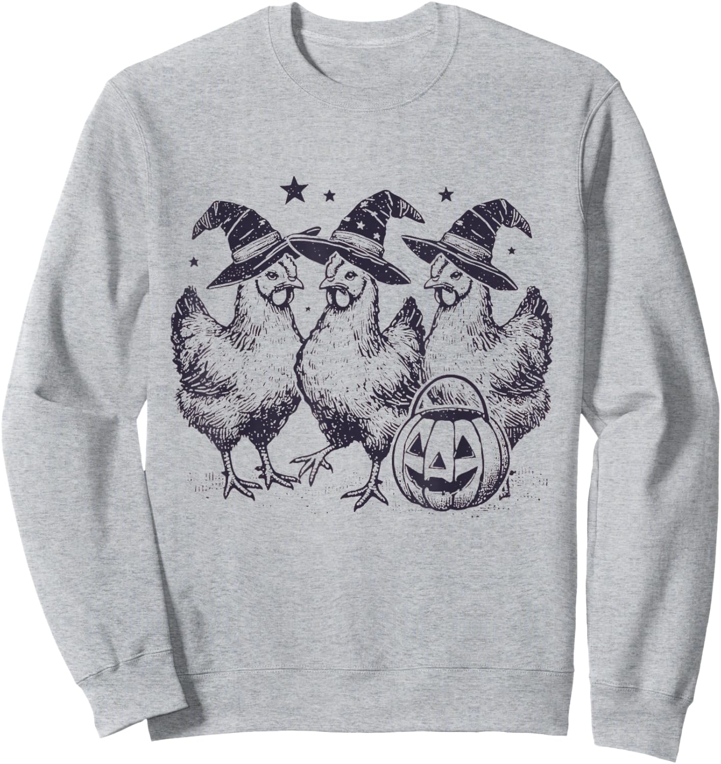 Funny Chicken Halloween Costume Spooky Season Chickens Witch Sweatshirt - Sweatshirt | Ash