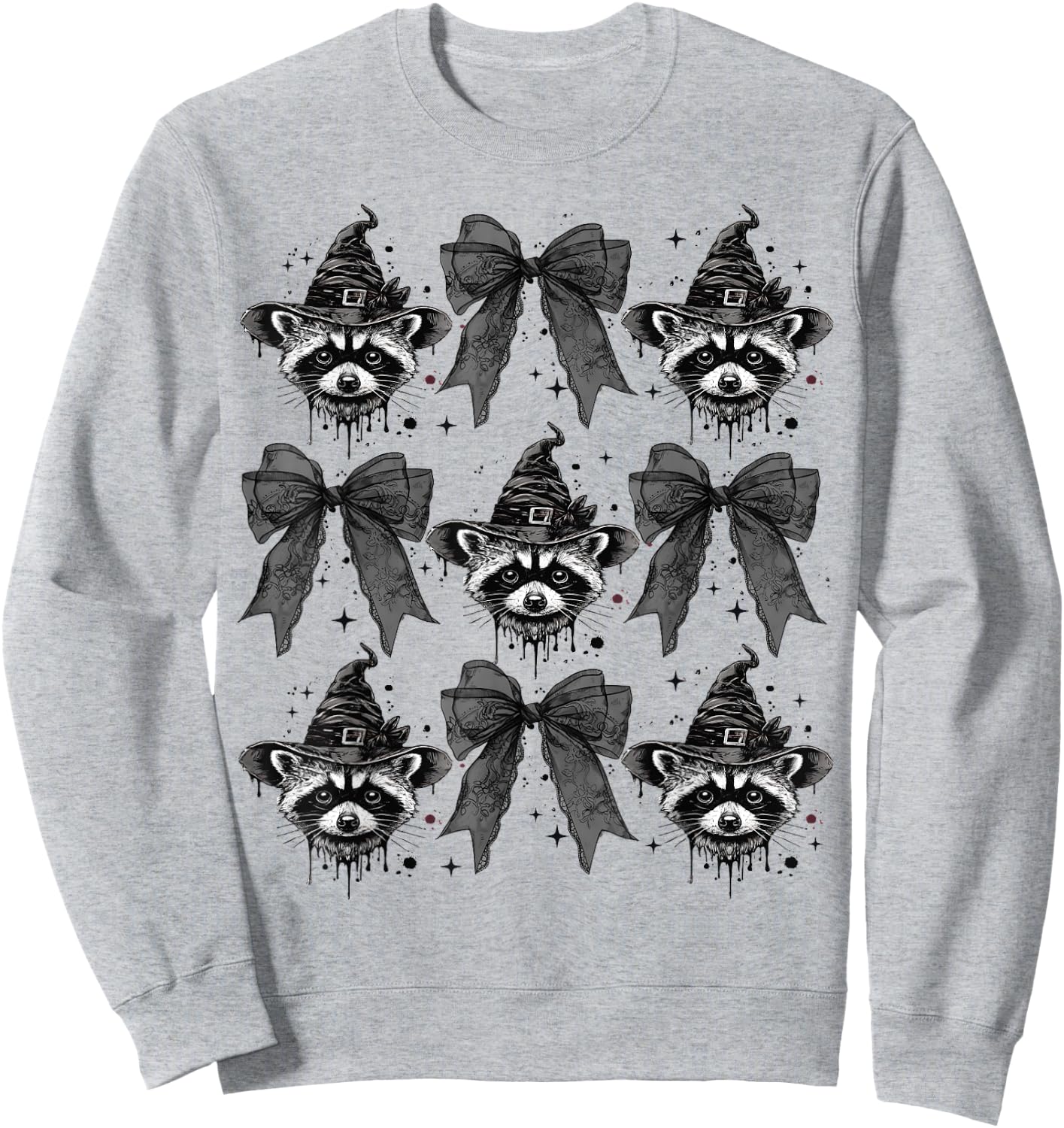 Coquette Halloween Funny Halloween Girl Coquette Raccoon Sweatshirt - Sweatshirt | Ash