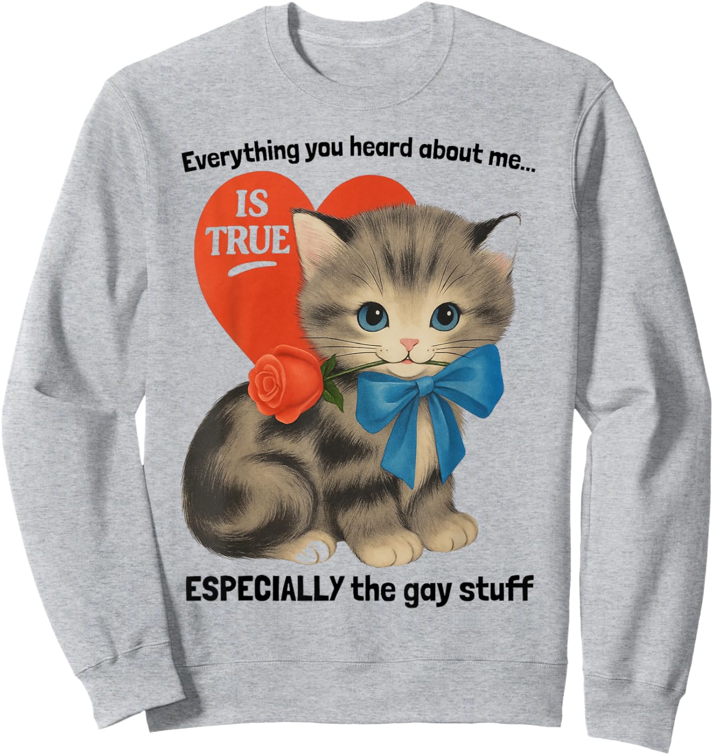 Everything You Heard About Me Is True... Funny Gay Cat Humor Sweatshirt - Sweatshirt | Ash
