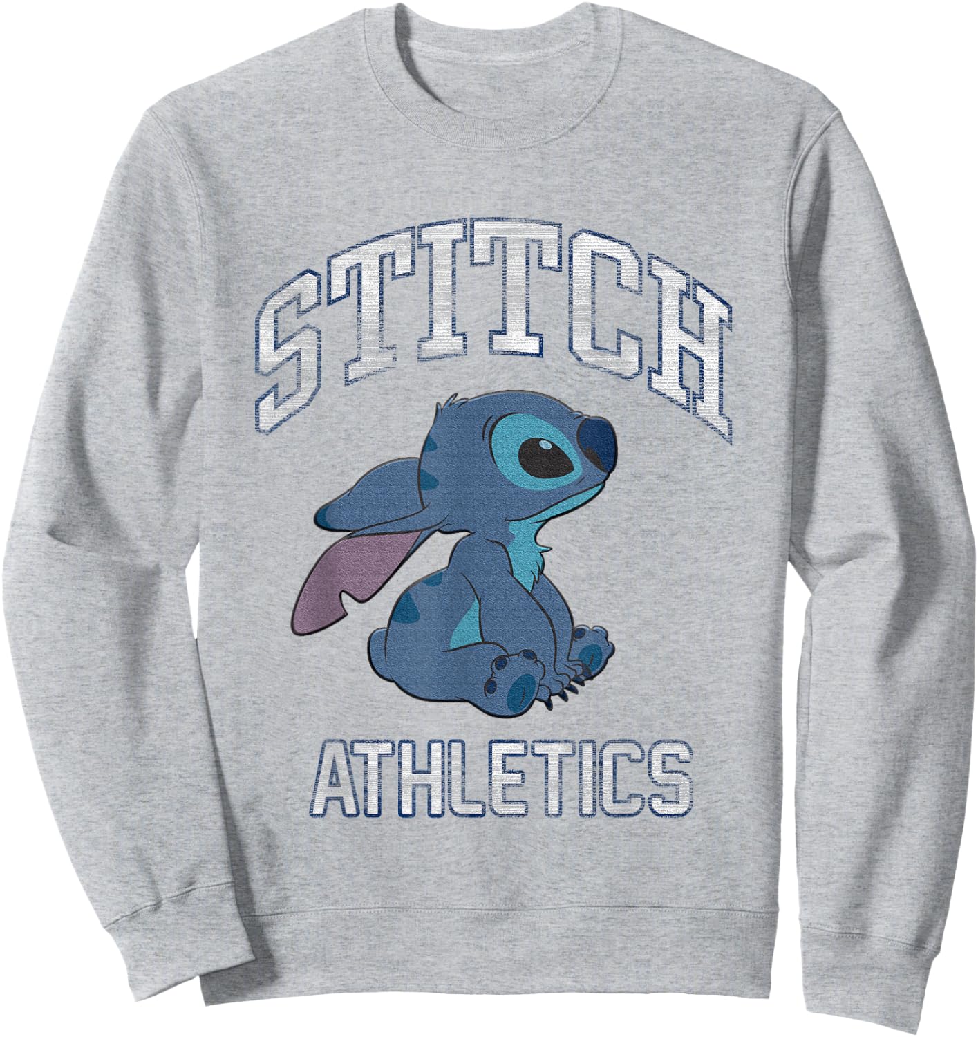 Disney Lilo & Stitch Stitch Athletics Distressed Logo Sweatshirt - Sweatshirt | Ash