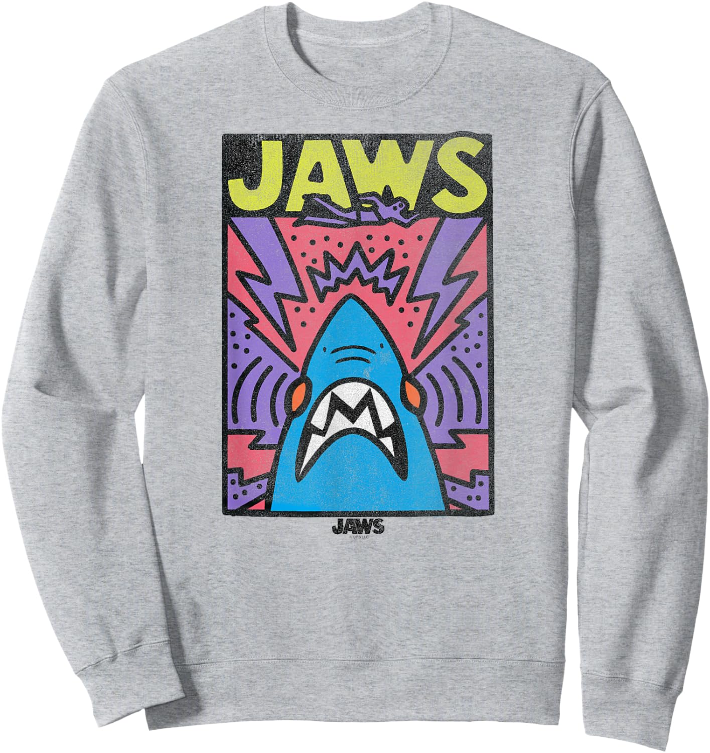 Jaws Neon Poster Sweatshirt - Sweatshirt | Ash
