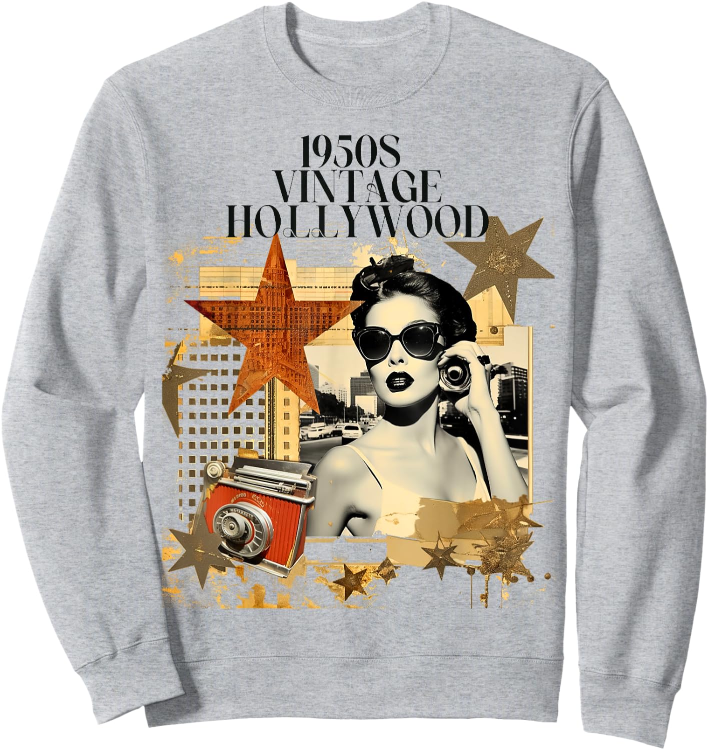 Retro Vintage Hollywood California Design Sweatshirt - Sweatshirt | Ash