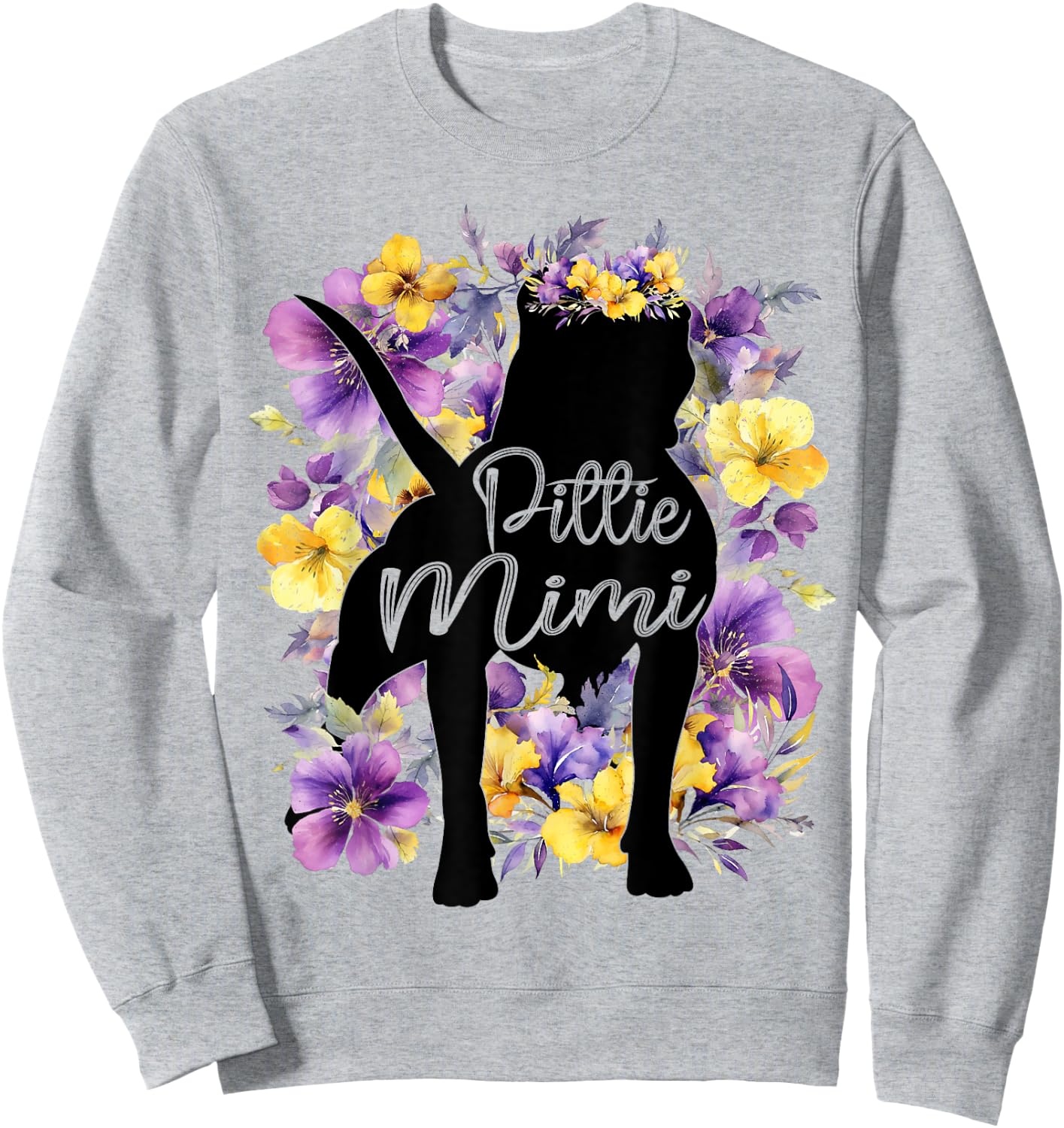 Cute Pittie Mama Pitbull Mimi Pitbull Dog Lover Mothers Day Men Women Girls Kids Sweatshirt - Sweatshirt | Ash