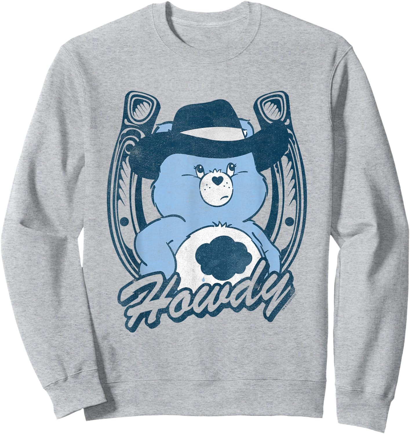 Care Bears Gruympy Bear Cowboy Howdy Retro Big Chest Logo Sweatshirt - Sweatshirt | Ash