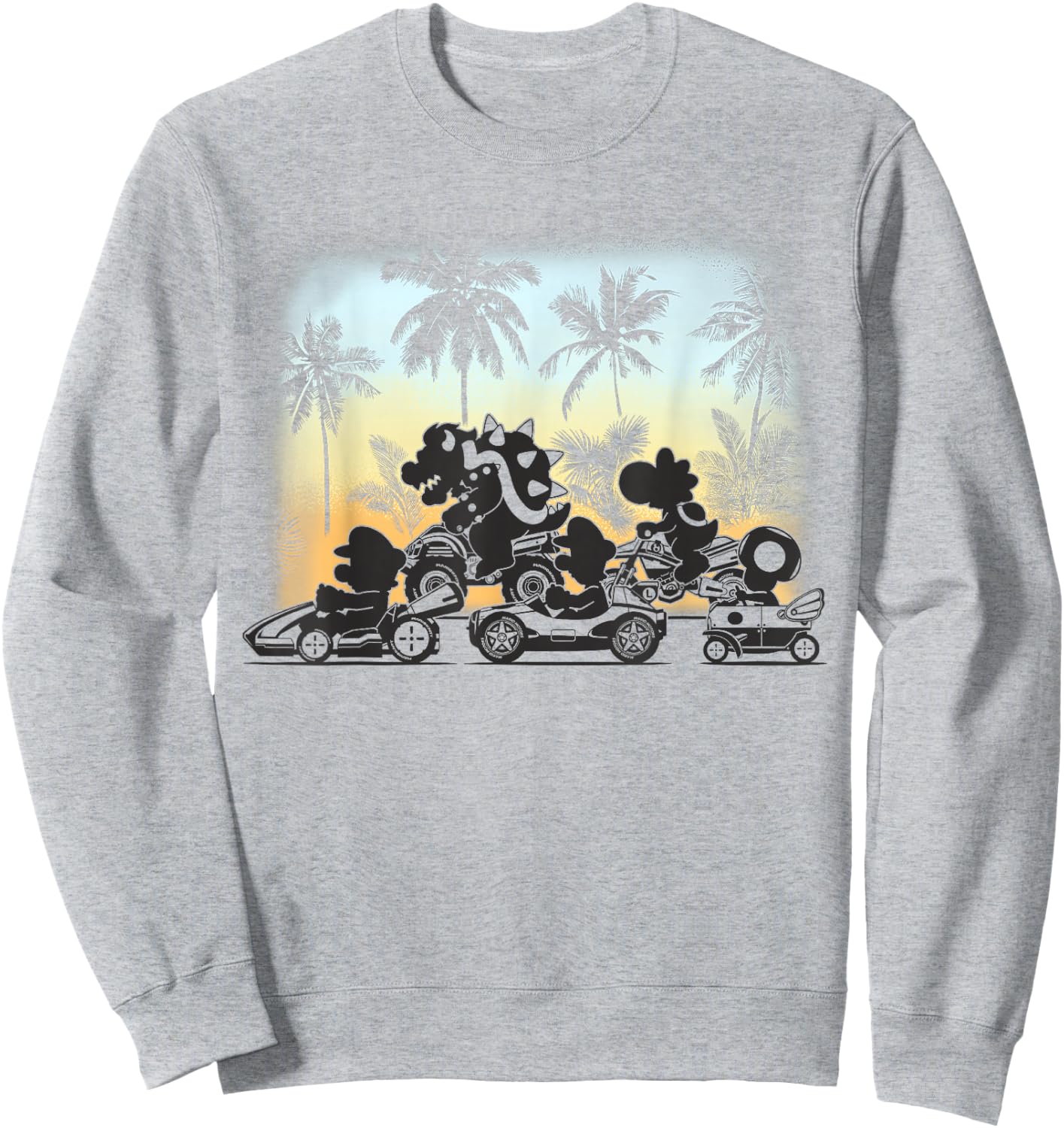 Mario Kart Tropical Silhouette Racers Sweatshirt - Sweatshirt | Ash