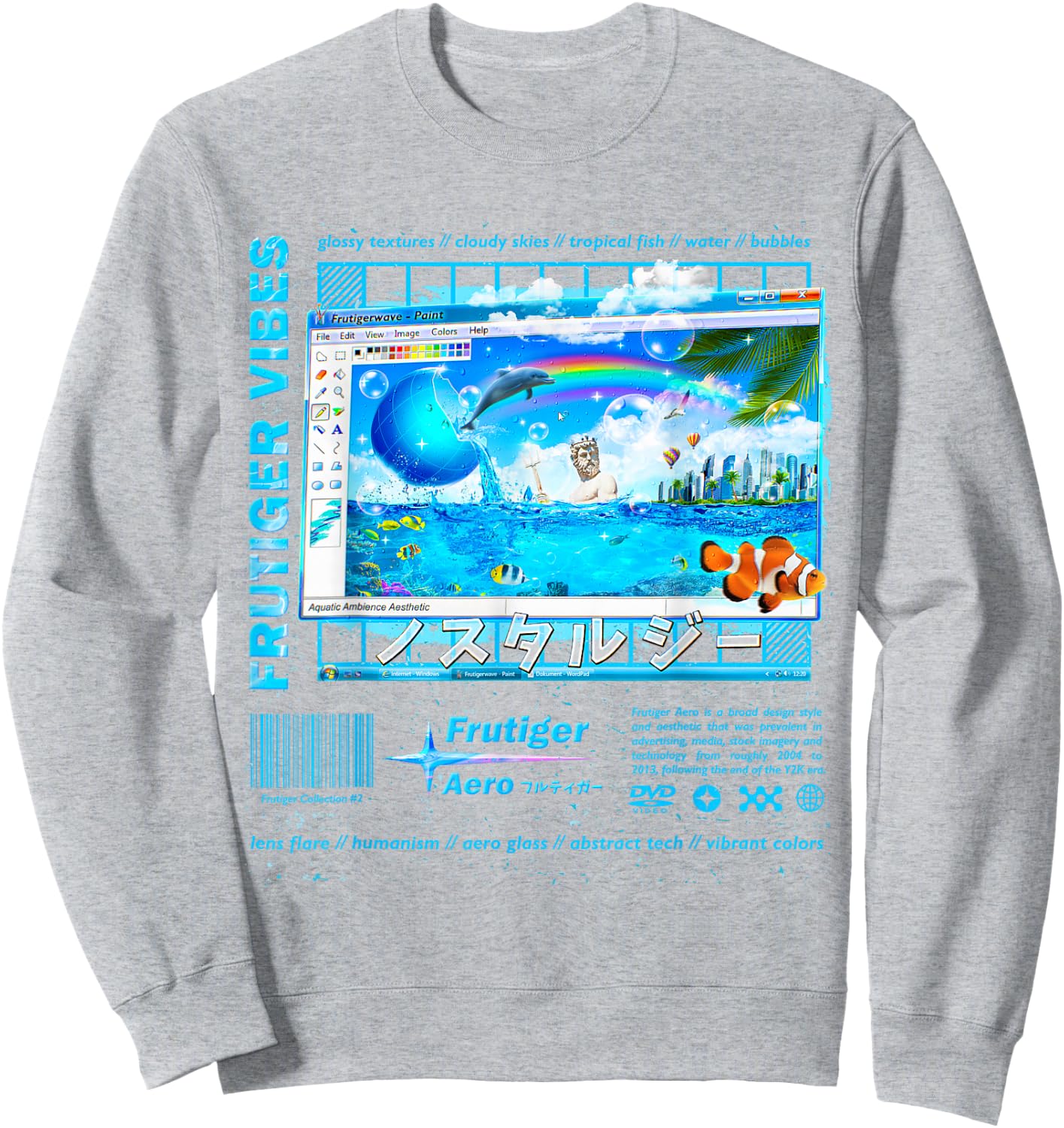 Frutiger Aero Fashion Collection - Frutiger Vibes Sweatshirt - Sweatshirt | Ash