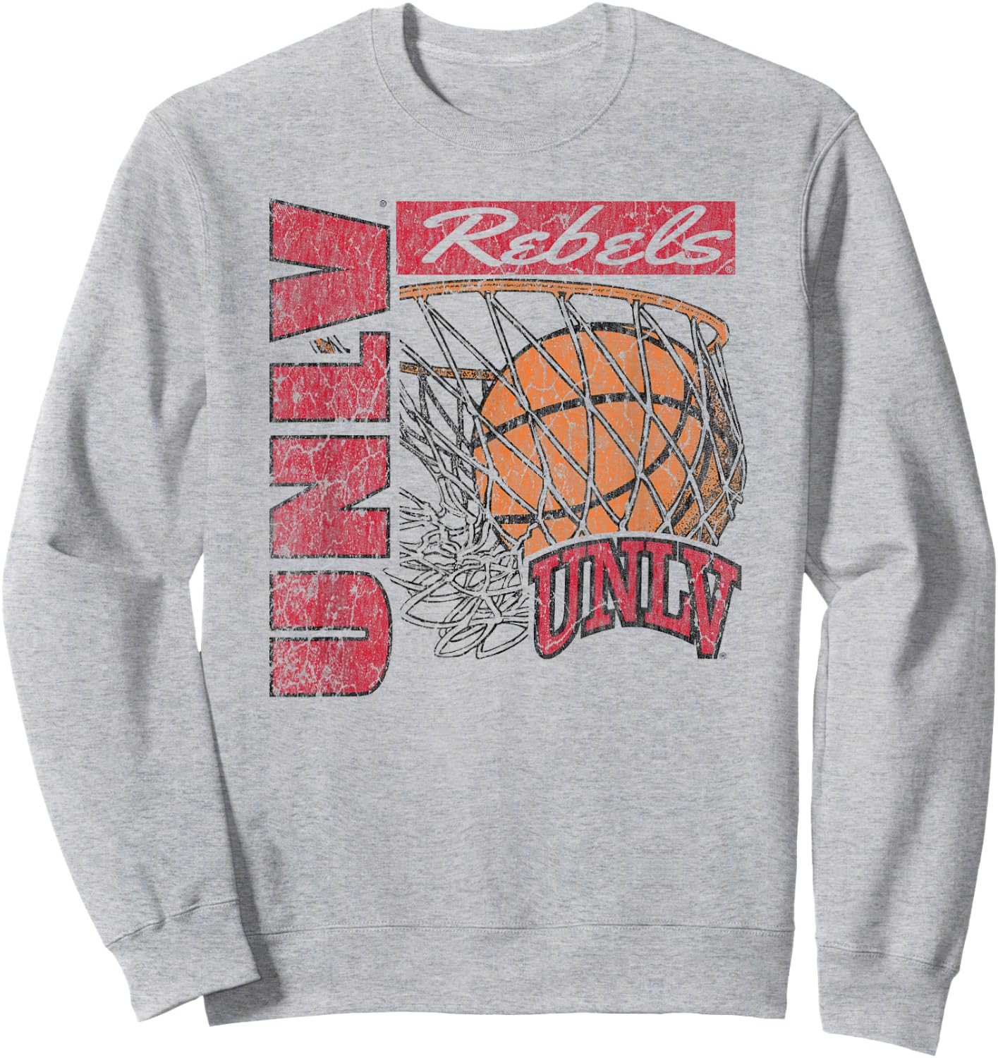 UNLV Rebels Vintage Basketball 90's White Sweatshirt - Sweatshirt | Ash