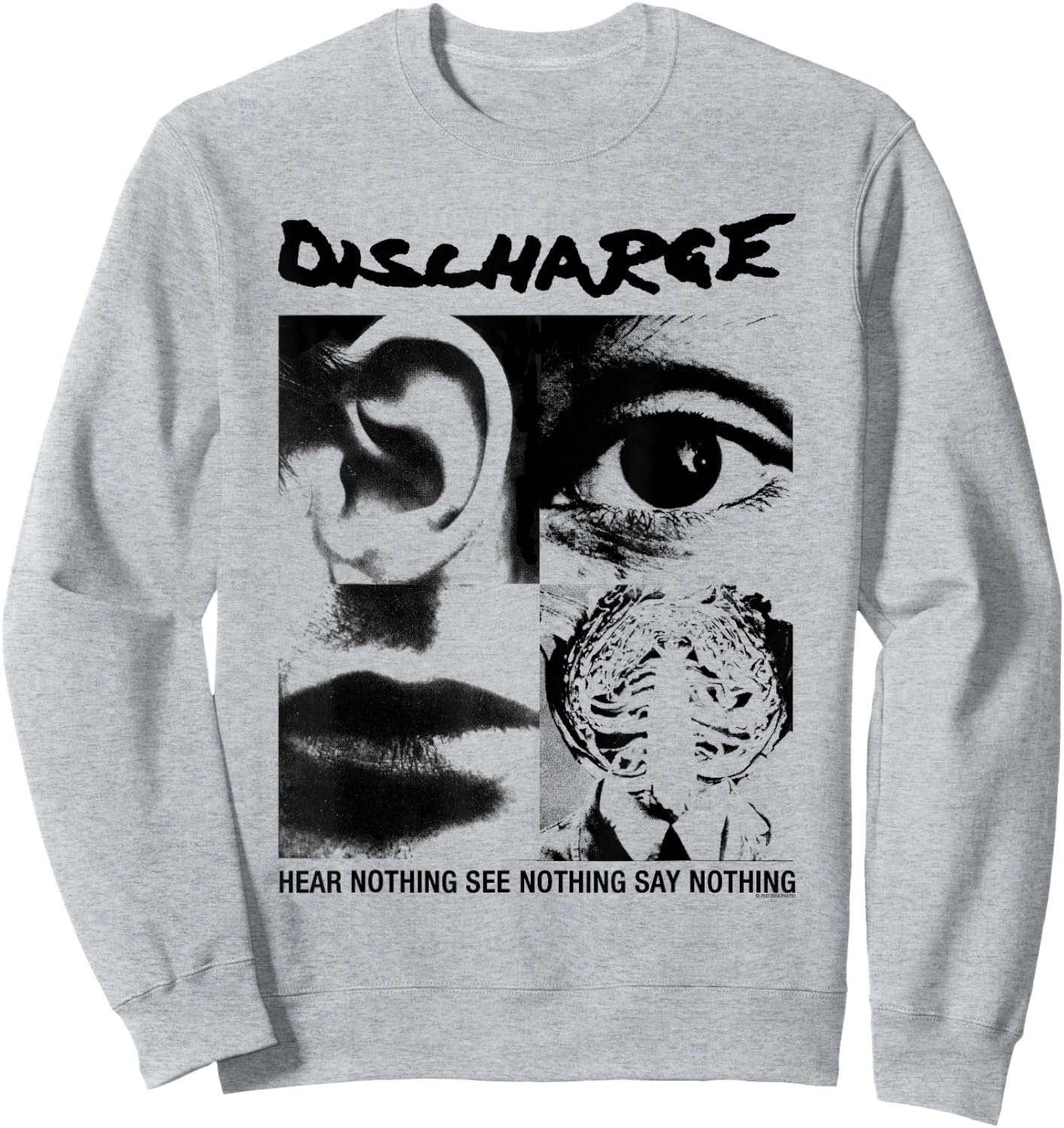 Discharge - Hear Nothing - Official Merchandise Sweatshirt - Sweatshirt | Ash
