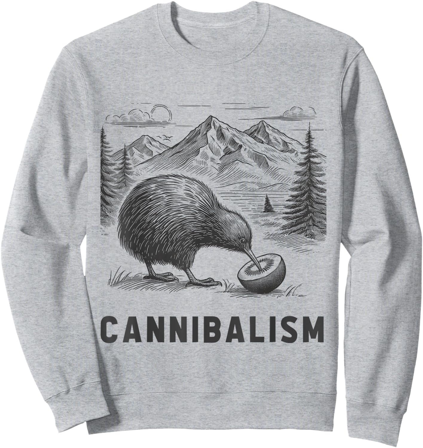 Funny Kiwi Bird Joke Cannibalism For Fruit Love Women Men Sweatshirt - Sweatshirt | Ash