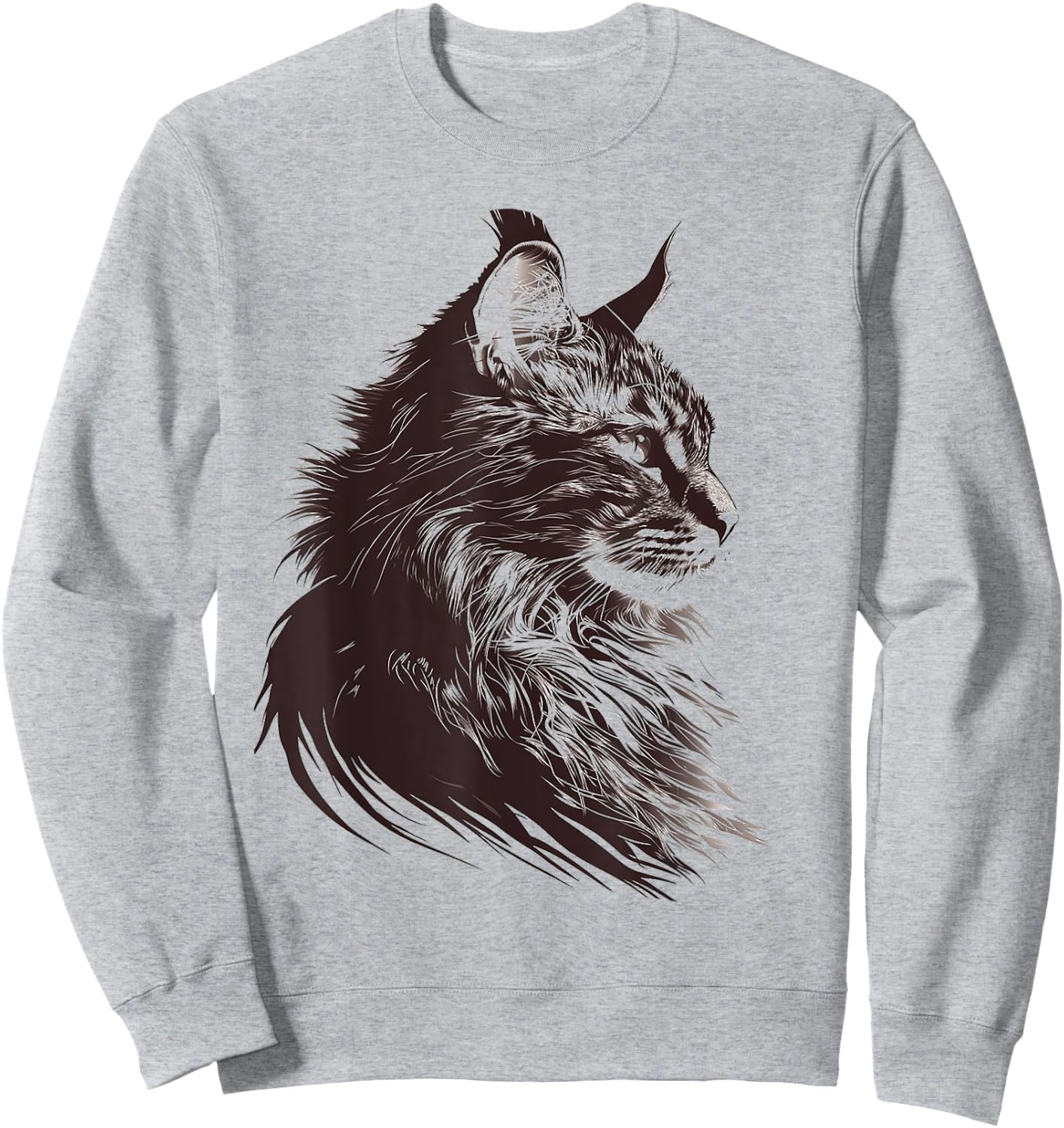 Cat Abstract Motif Drawing Artwork Animal Cat Men Women Kids Sweatshirt - Sweatshirt | Ash
