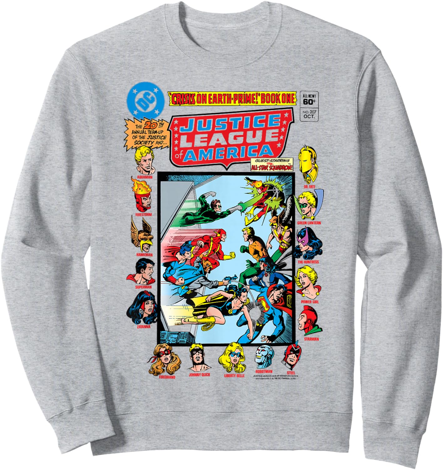 DC Comics Justice League Crisis On Earth Comic Cover Small Sweatshirt - Sweatshirt | Ash