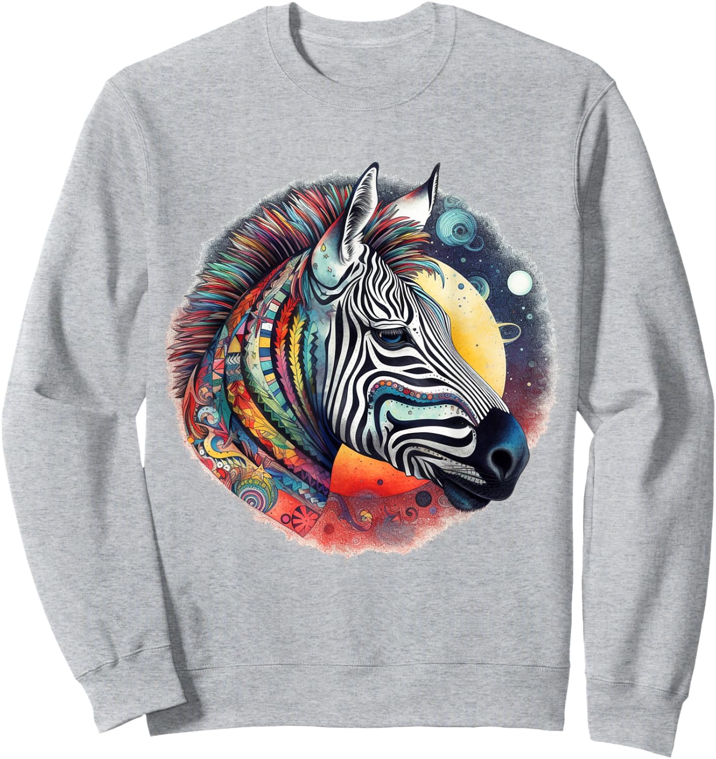 Zebra Colourful Art Animal Zoo Zebra Sweatshirt - Sweatshirt | Ash