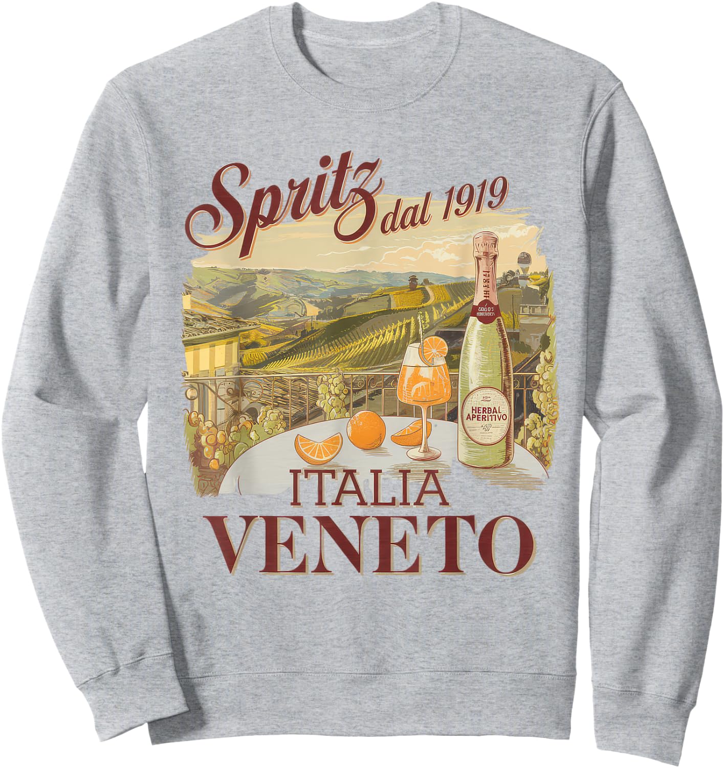 Spritz Veneto Italia Vintage Orange Wine Cocktail Sweatshirt - Sweatshirt | Ash