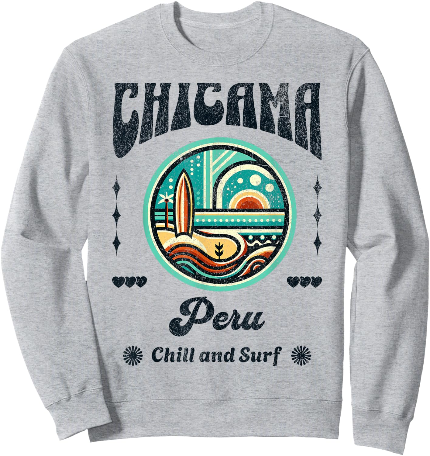 Chicama Peru Retro 70s Coastal Sweatshirt - Sweatshirt | Ash