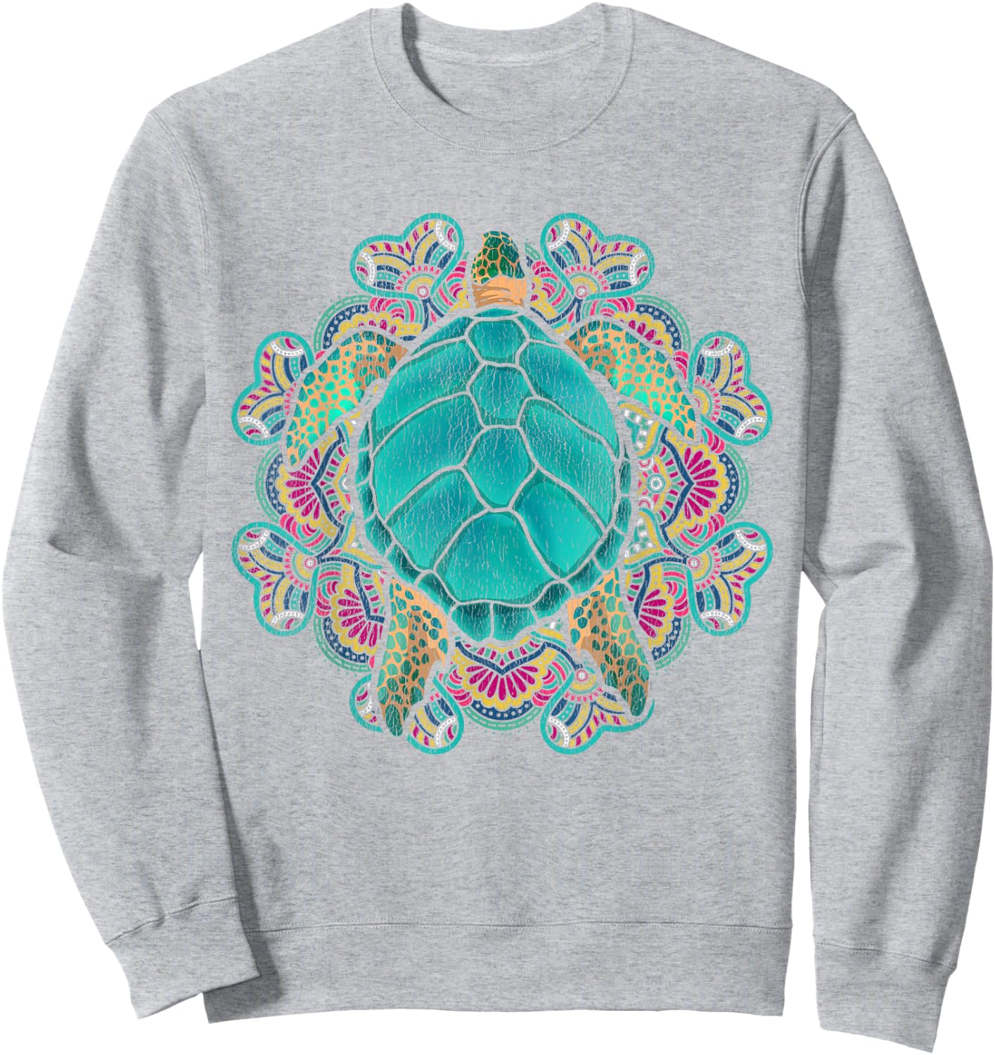 Sea Animal Turtle Lover Polynesian Tattoo Tribal Turtle Sweatshirt - Sweatshirt | Ash