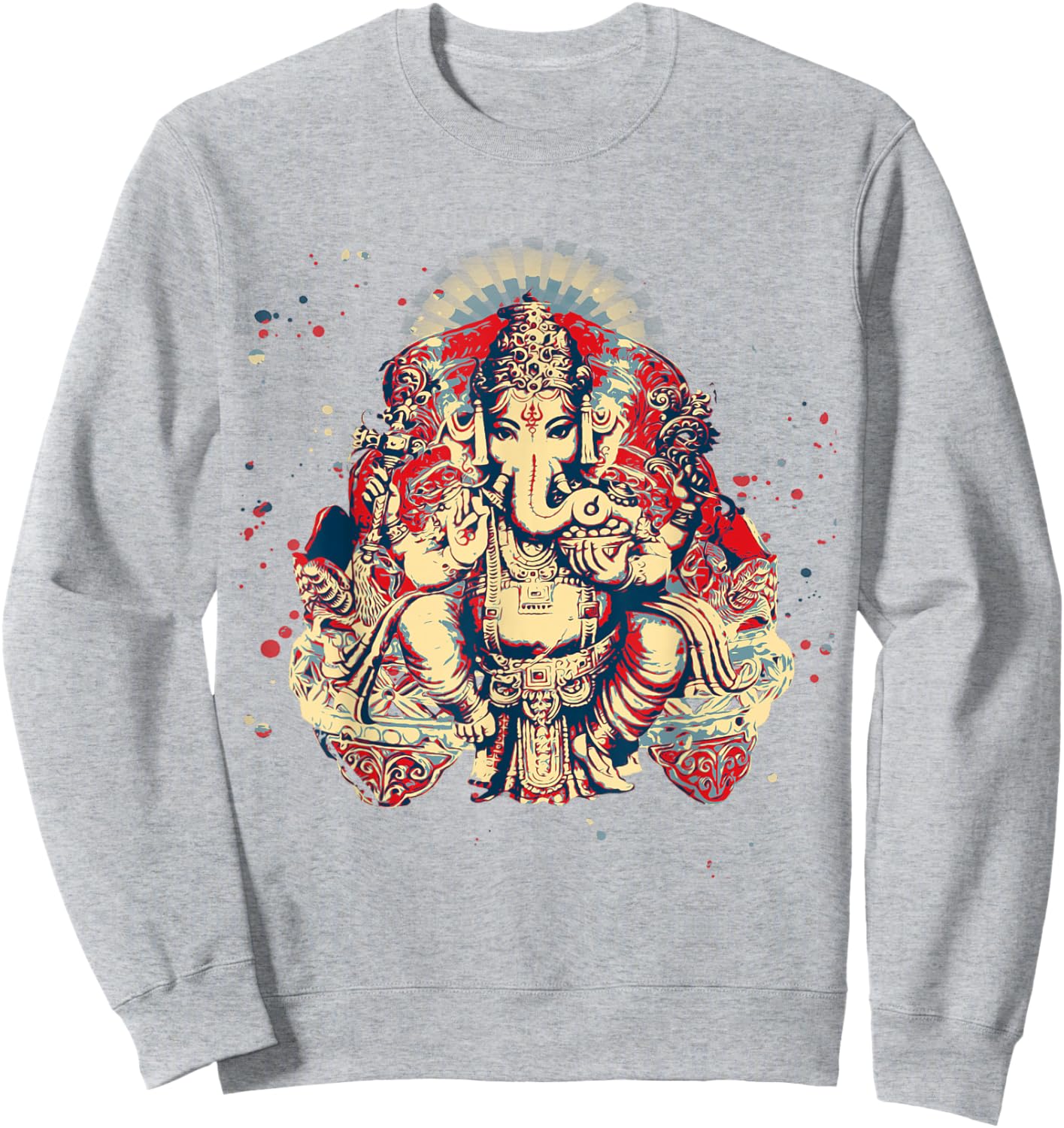 Yoga Shirts Spiritual Hindu God Ganesha Meditation Sweatshirt - Sweatshirt | Ash