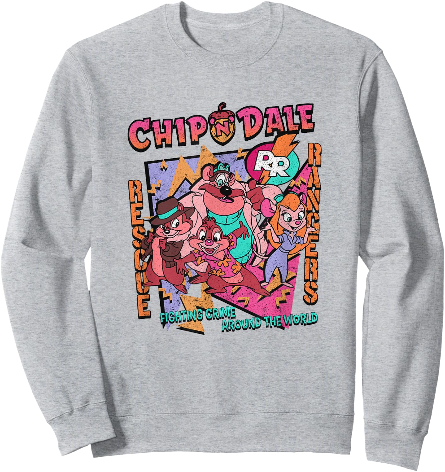Disney Chip 'n' Dale Rescue Rangers Group Shot Retro Logo Sweatshirt - Sweatshirt | Ash