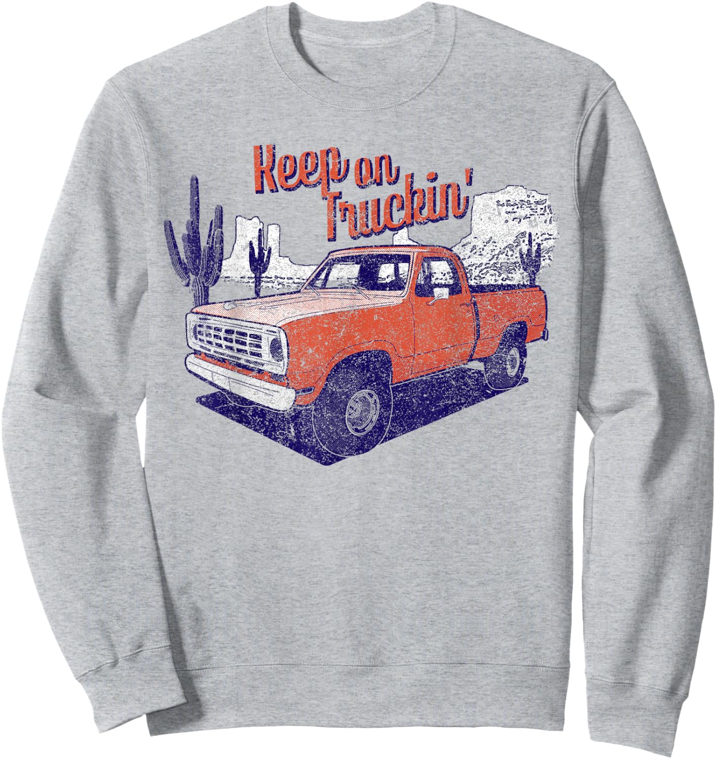 Keep on Truckin' Classic Square Body Pickup Vintage Sweatshirt - Sweatshirt | Ash