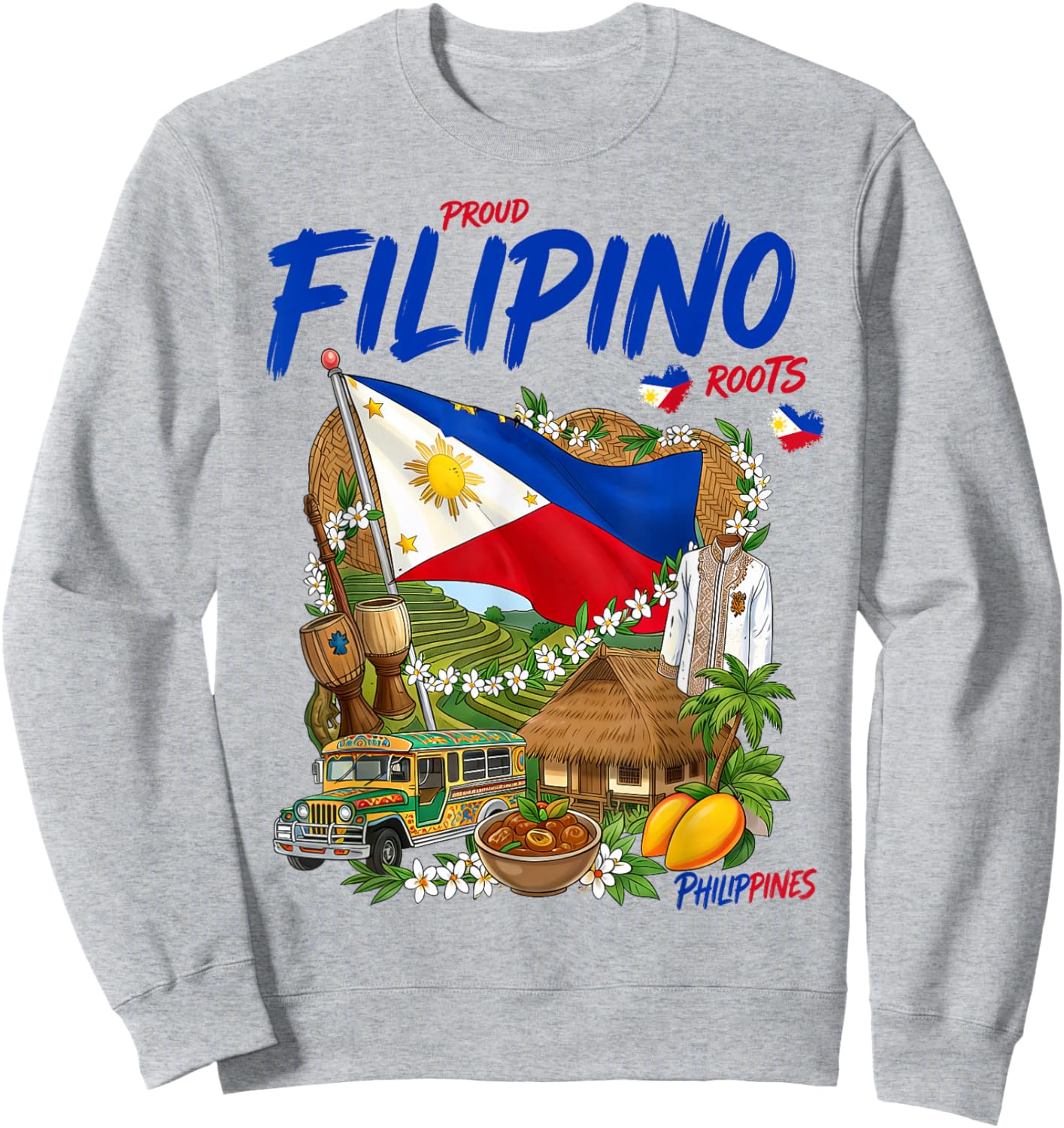 Filipino Roots Idea Filipiniana Philippines Themed Sweatshirt - Sweatshirt | Ash