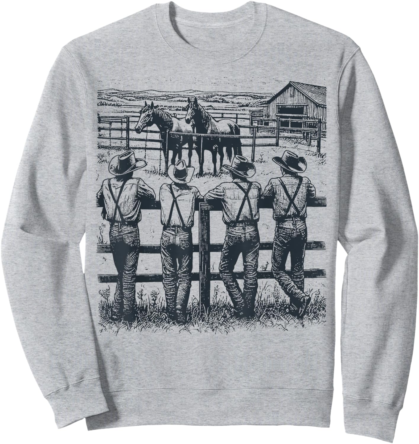 Western Country Rodeo Southern Vintage Cowboy Men Women Kid Sweatshirt - Sweatshirt | Ash