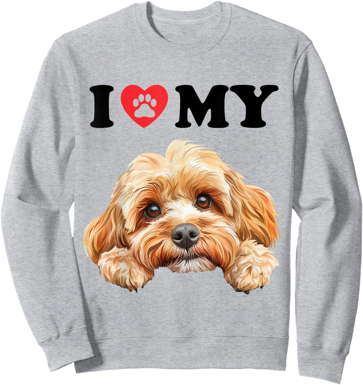 Cockapoo I Heart My Dog Funny Dog Lover Men Women Kids Sweatshirt - Sweatshirt | Ash