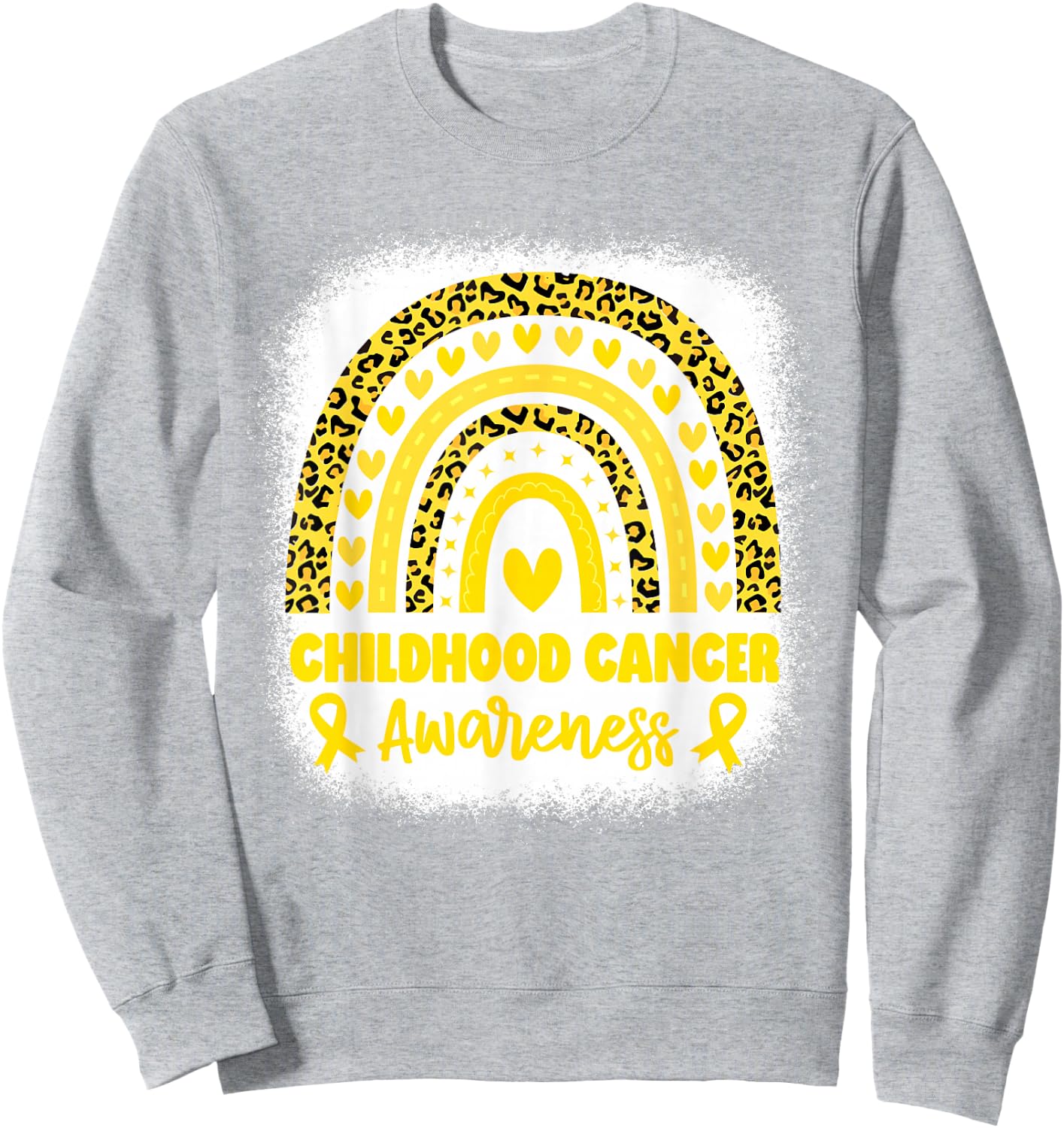 Childhood Cancer awareness Gold Rainbow Childhood Cancer Sweatshirt - Sweatshirt | Ash