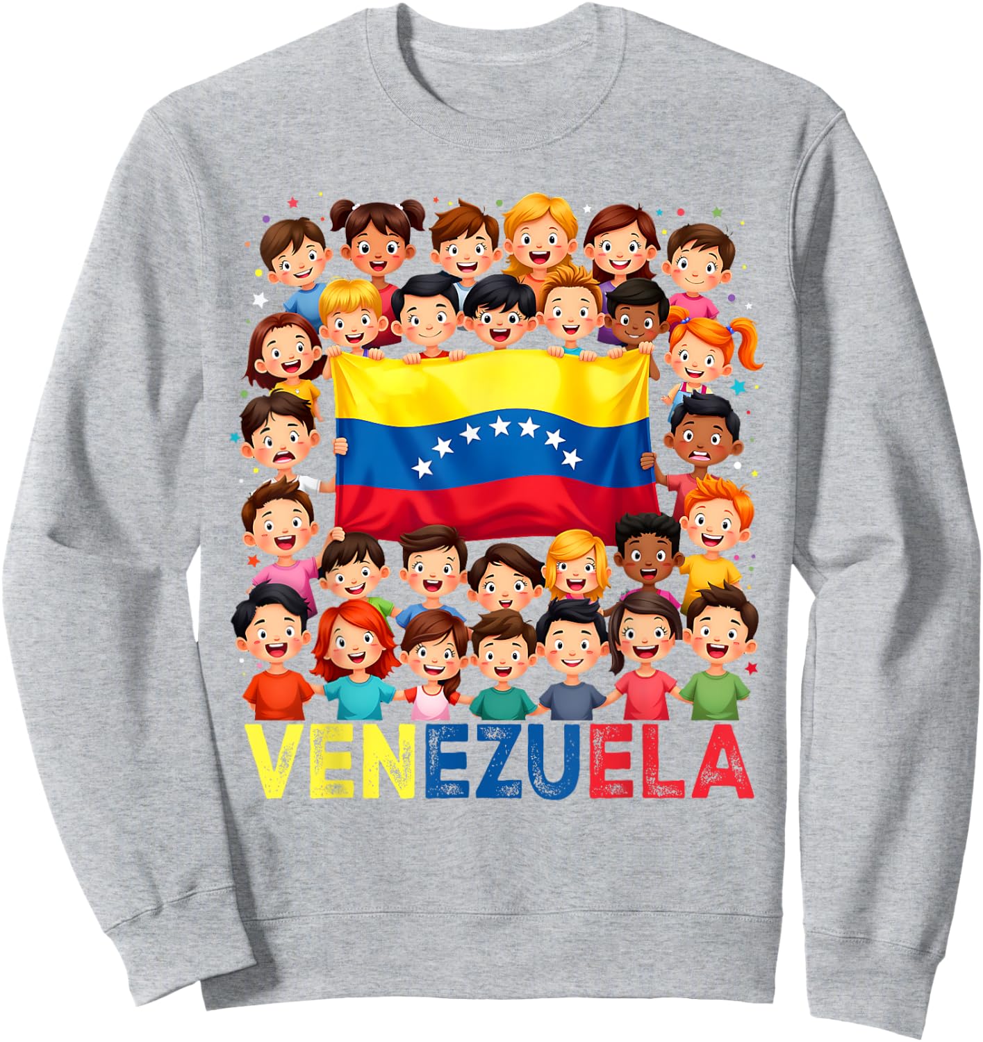 Hispanic Heritage Month Costume Venezuela Flag Pride Kids Sweatshirt - Sweatshirt | Ash