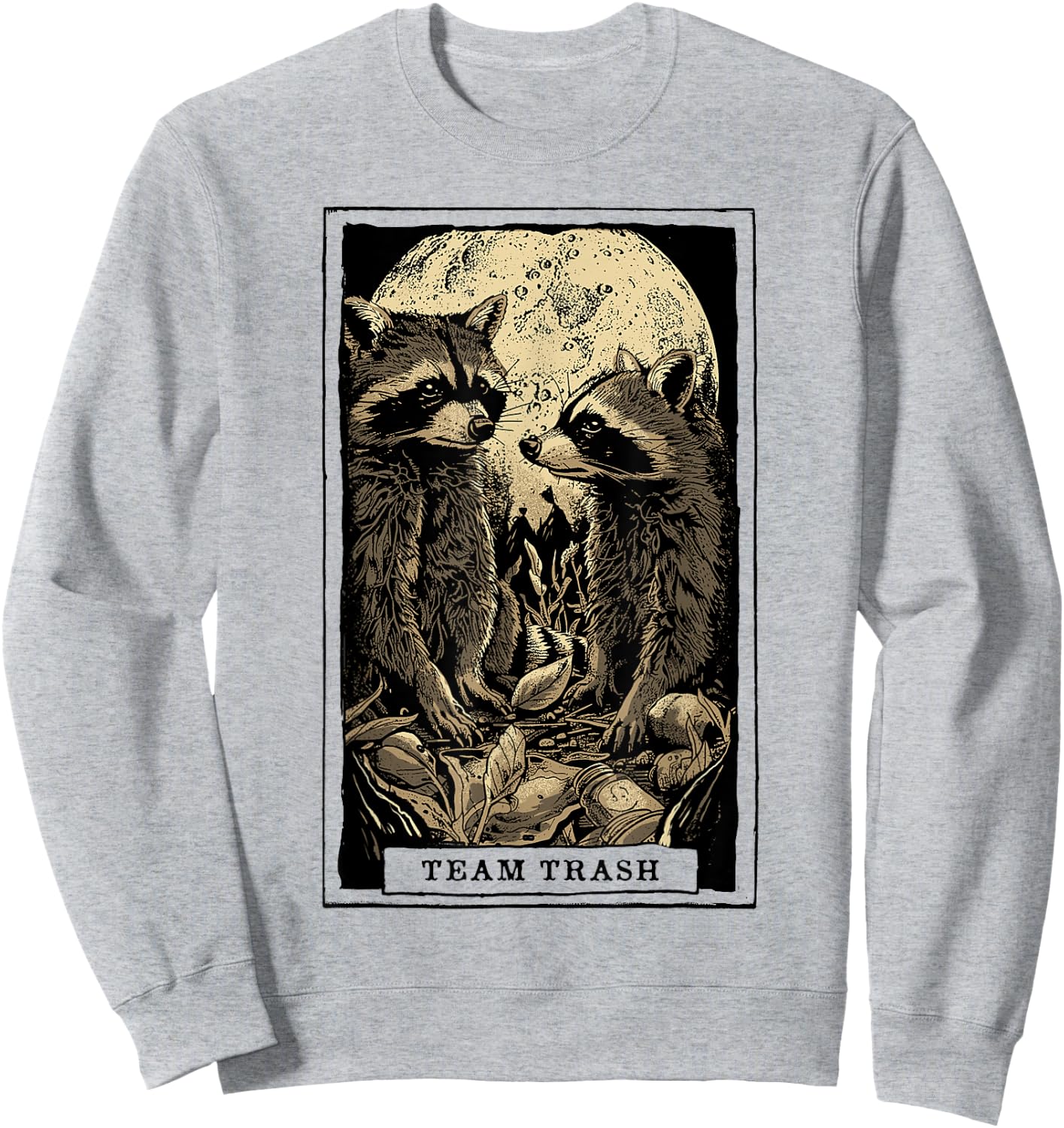 Tarot Card Shirt Raccoon Team Trash Major Arcana Tarot Card Sweatshirt - Sweatshirt | Ash