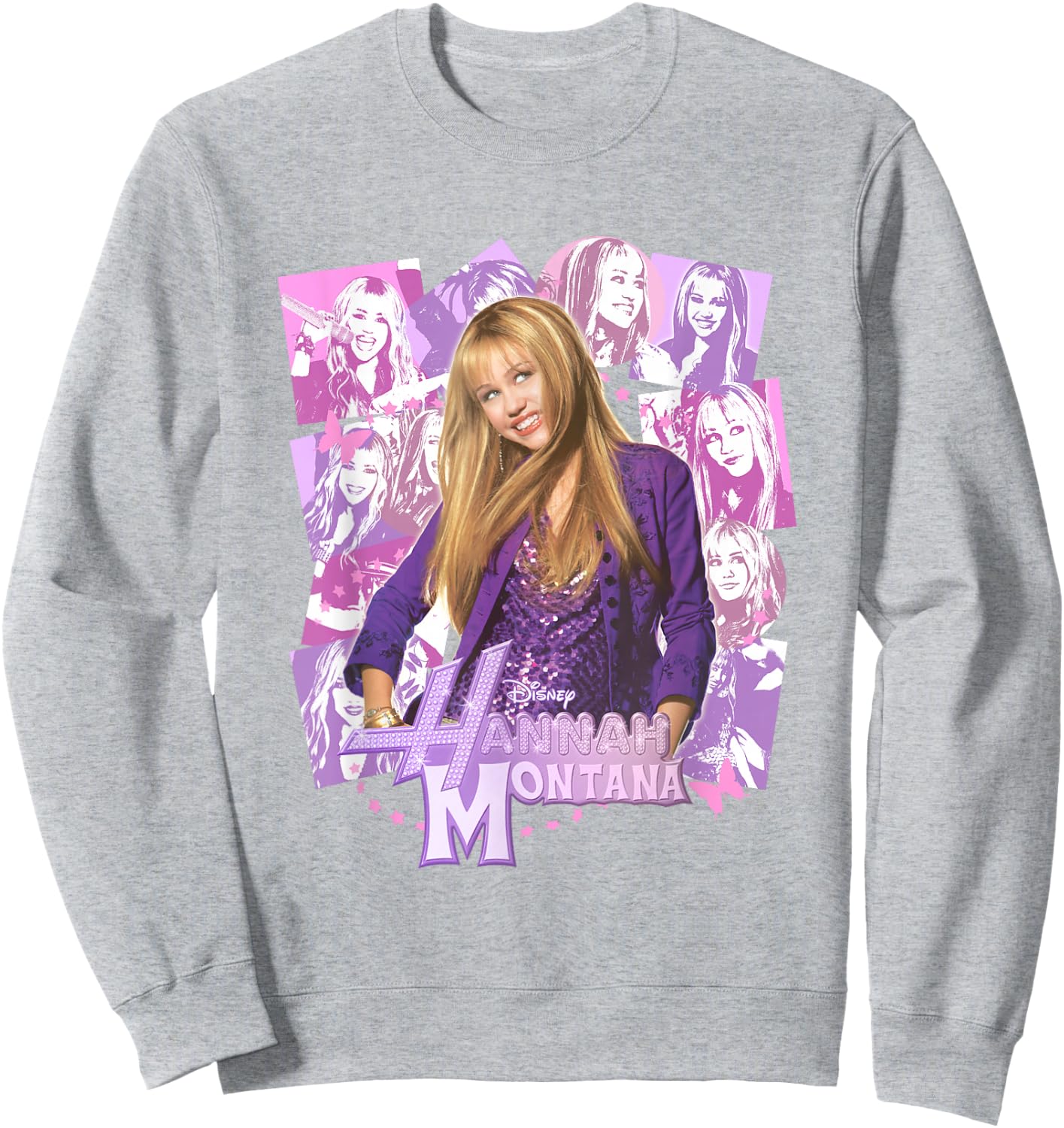 Disney Hannah Montana Epic Iconic Collage Big Chest Poster Sweatshirt - Sweatshirt | Ash