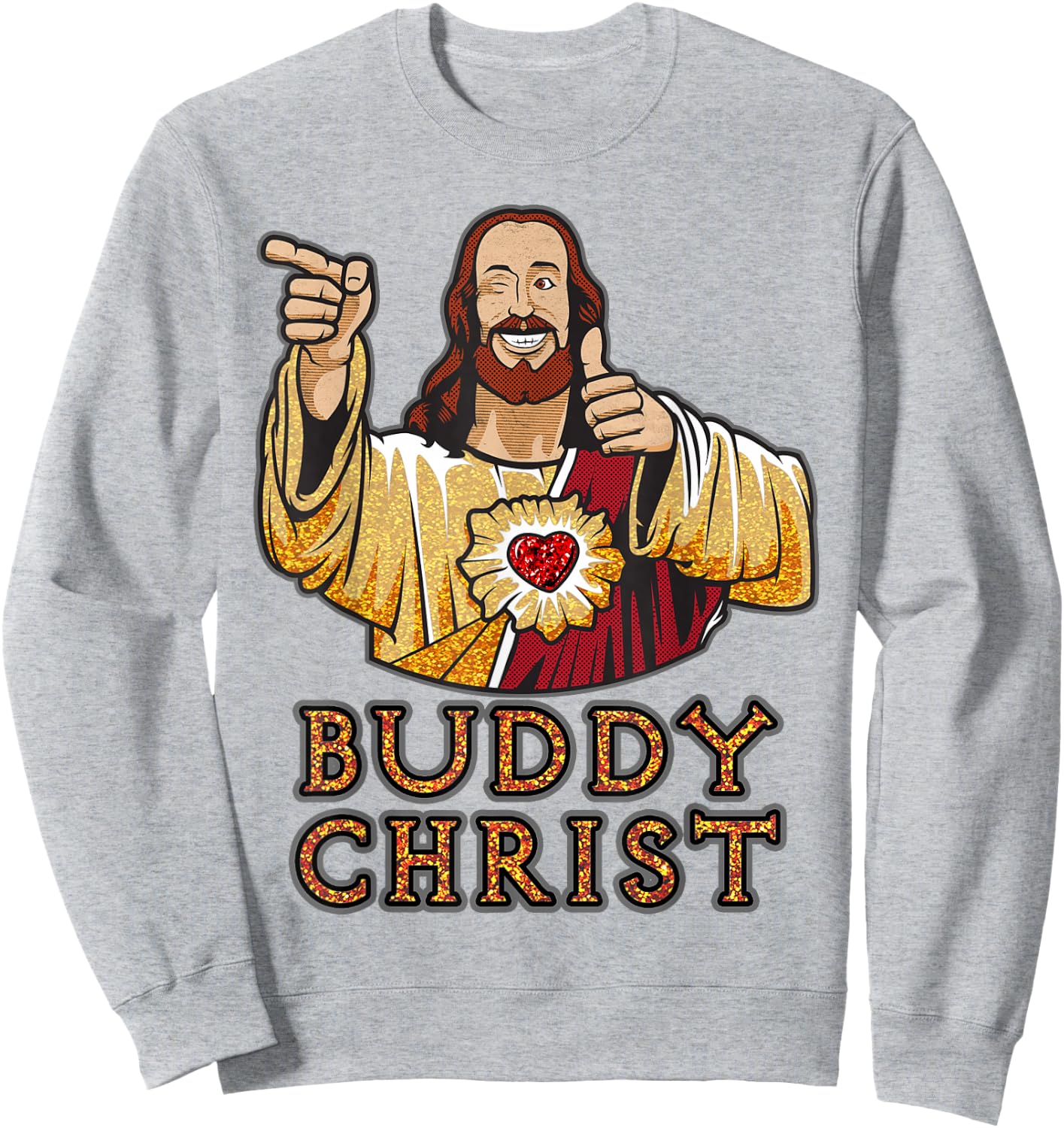 Kevin Smith View Askewniverse Buddy Christ Got Wow Golden Sweatshirt - Sweatshirt | Ash