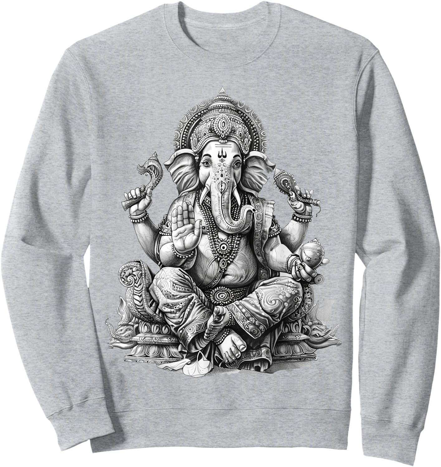 Ganesh spiritual hindu god elephant yoga meditation Sweatshirt - Sweatshirt | Ash