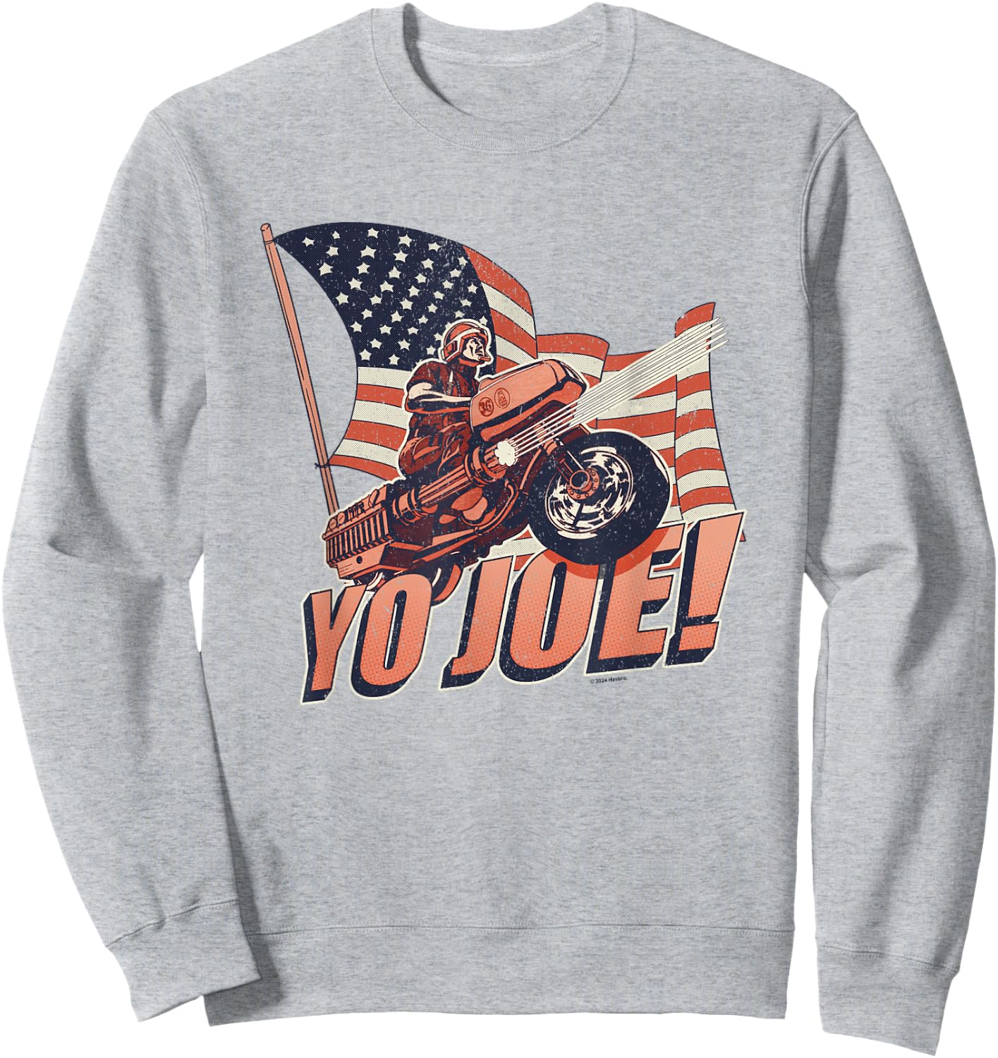 G.I. Joe Americana Yo Joe! Classic Vintage Big Chest Poster Sweatshirt - Sweatshirt | Ash